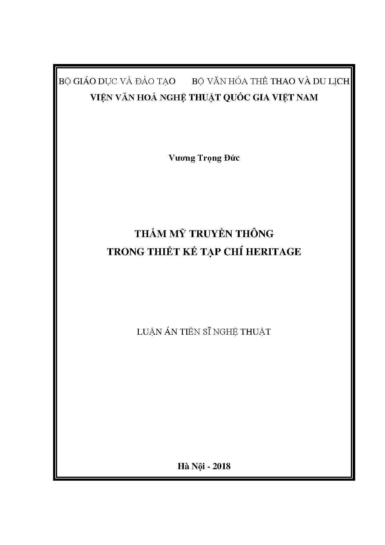 Thẩm mỹ truyền thông trong thiết kế tạp chí heritage luận án tiến sĩ