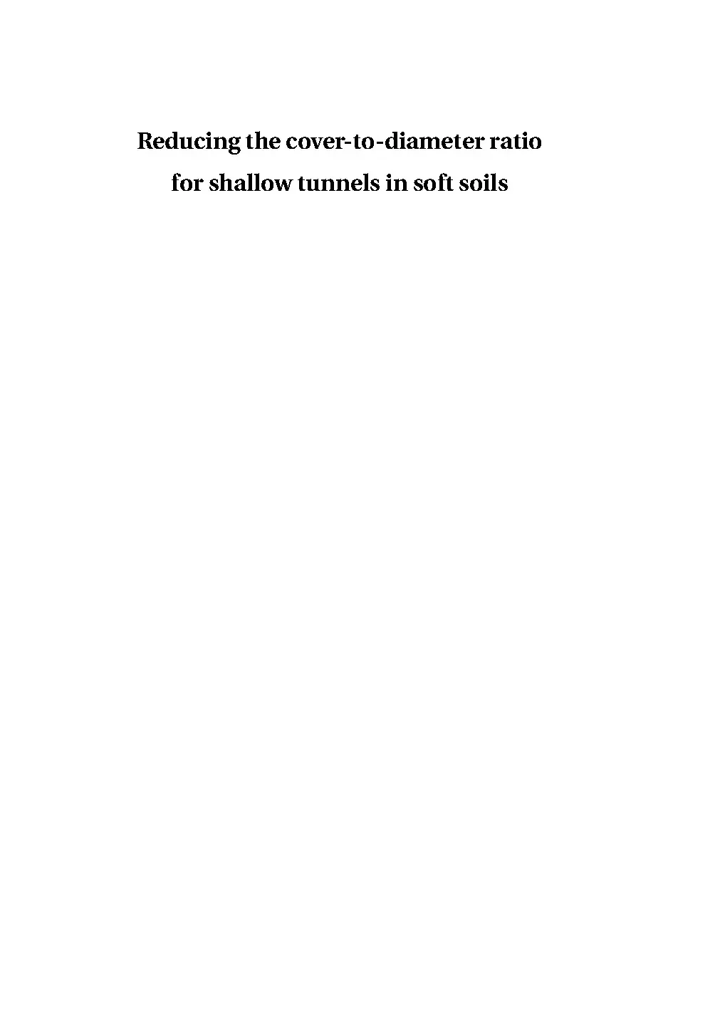 Luận án reducing the covertodiameter ratio for shallow tunne