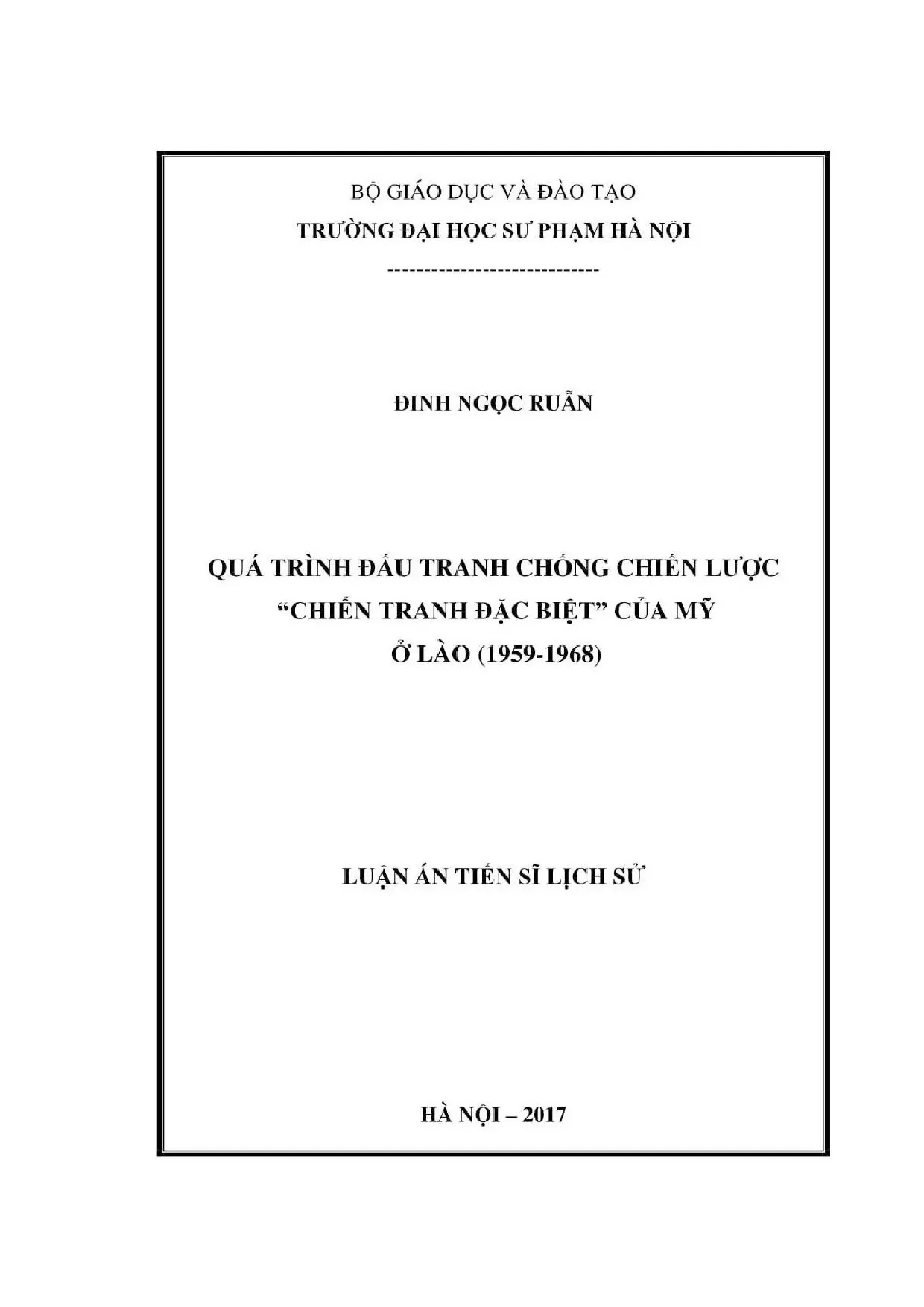 Quá trình đấu tranh chống chiến lược chiến tranh đặc biệt củ