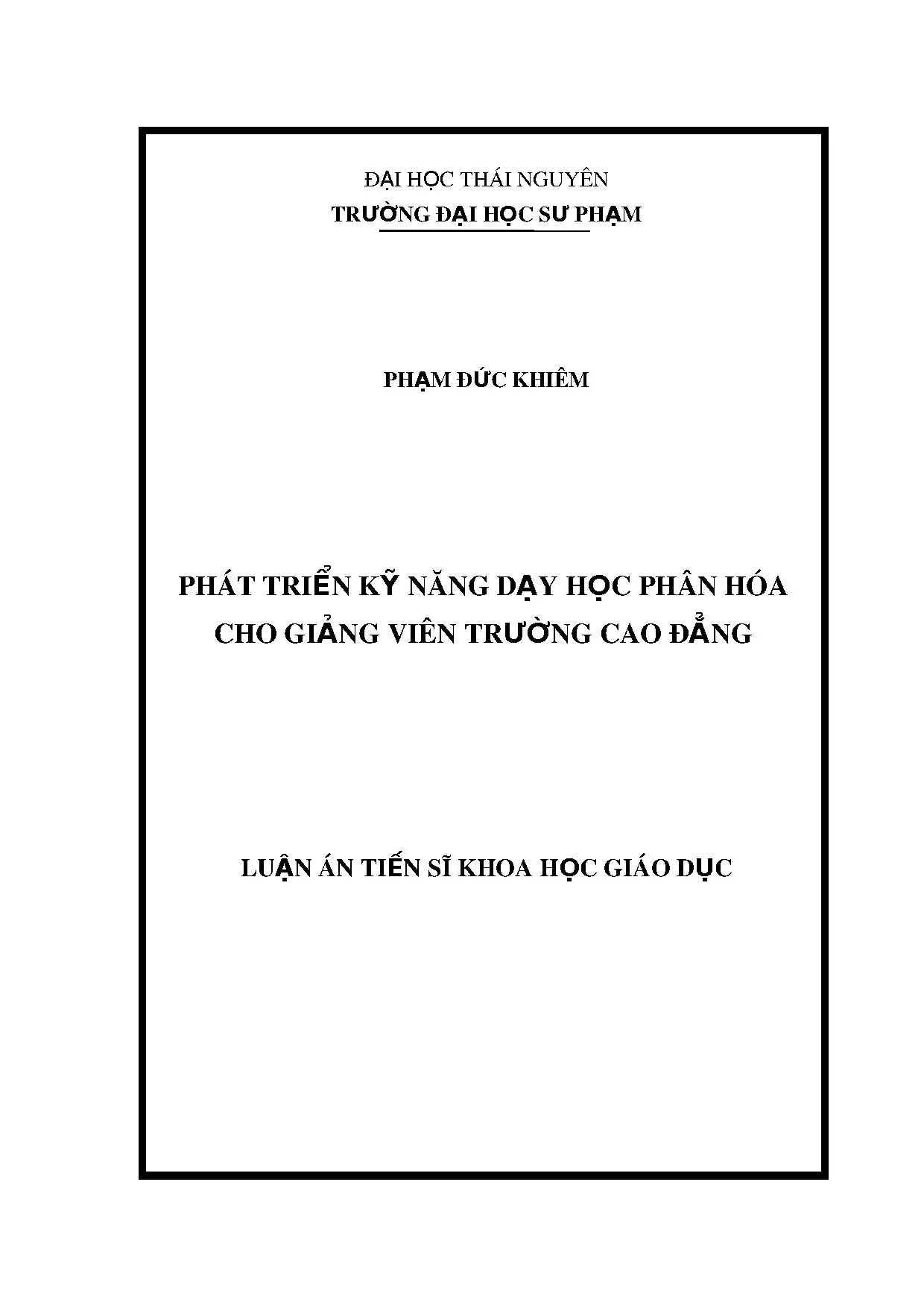Phát triển kỹ năng dạy học phân hóa cho giảng viên cao đẳng