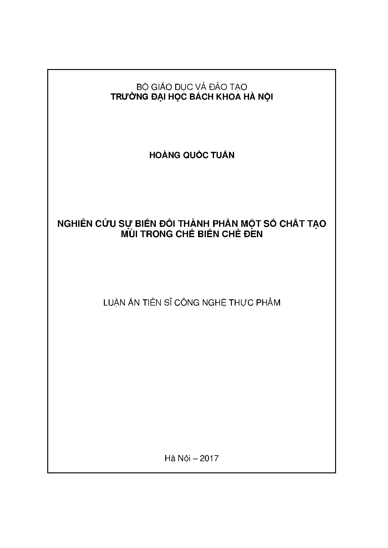 Nghiên cứu biến đổi chất tạo mùi trong chế biến chè đen