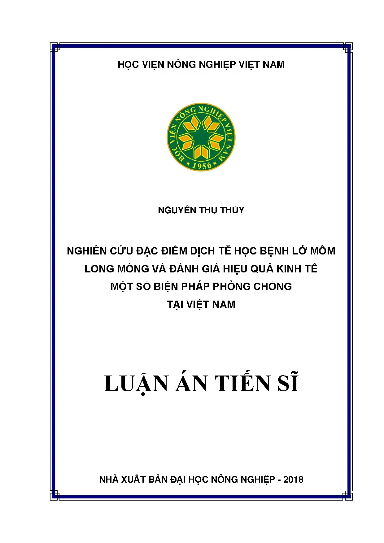 Dịch tễ bệnh Lở mồm long móng & hiệu quả kinh tế phòng chống