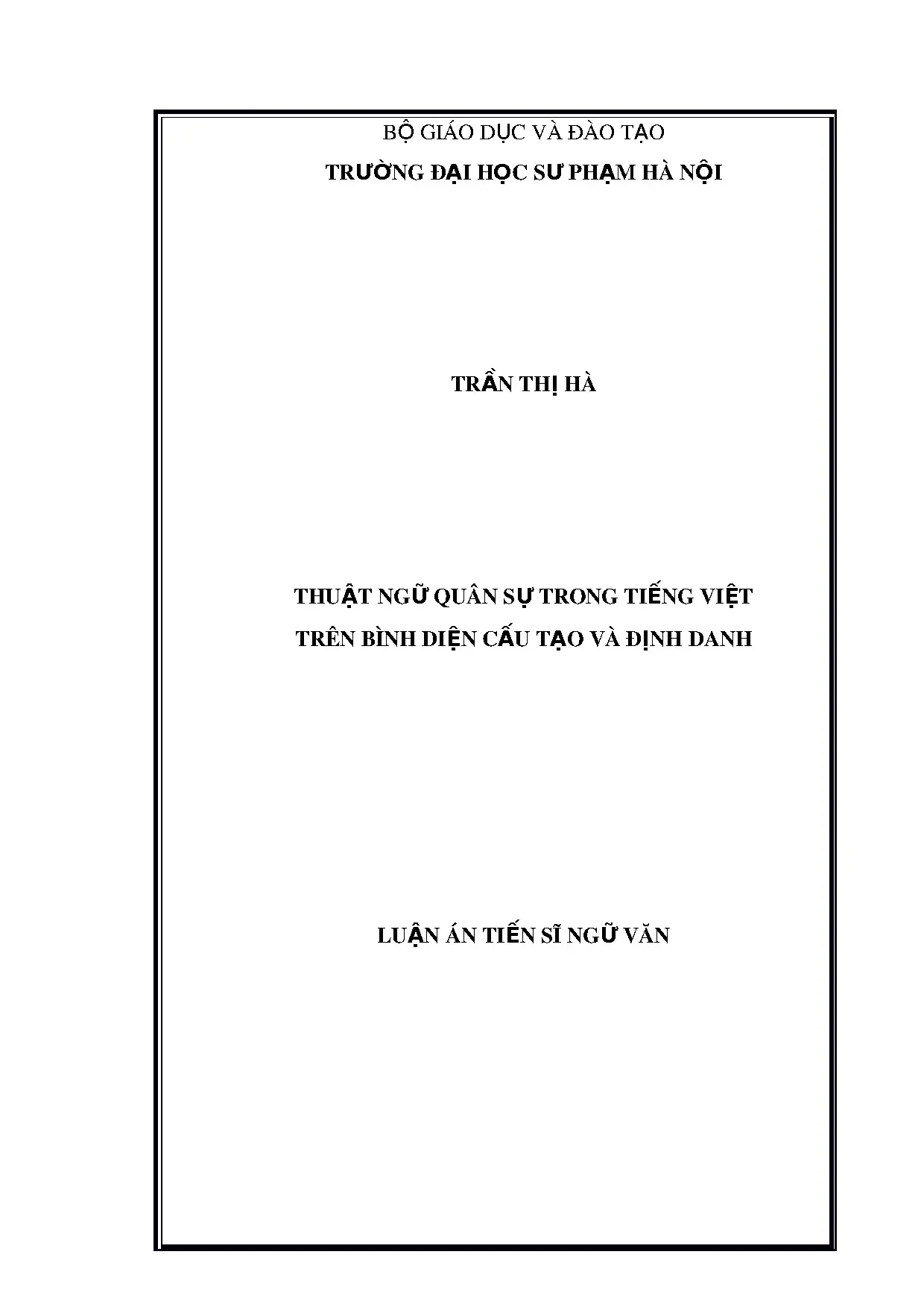 Thuật ngữ quân sự trong tiếng Việt - Cấu tạo và định danh