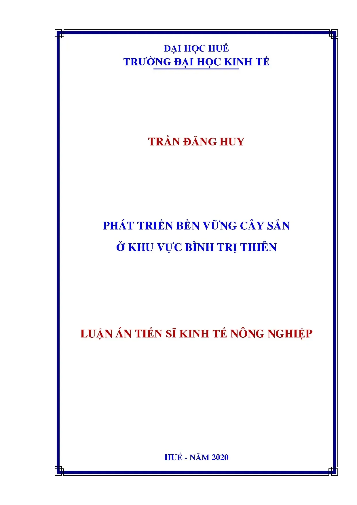 Phát triển bền vững cây sắn ở khu vực Bình Trị Thiên