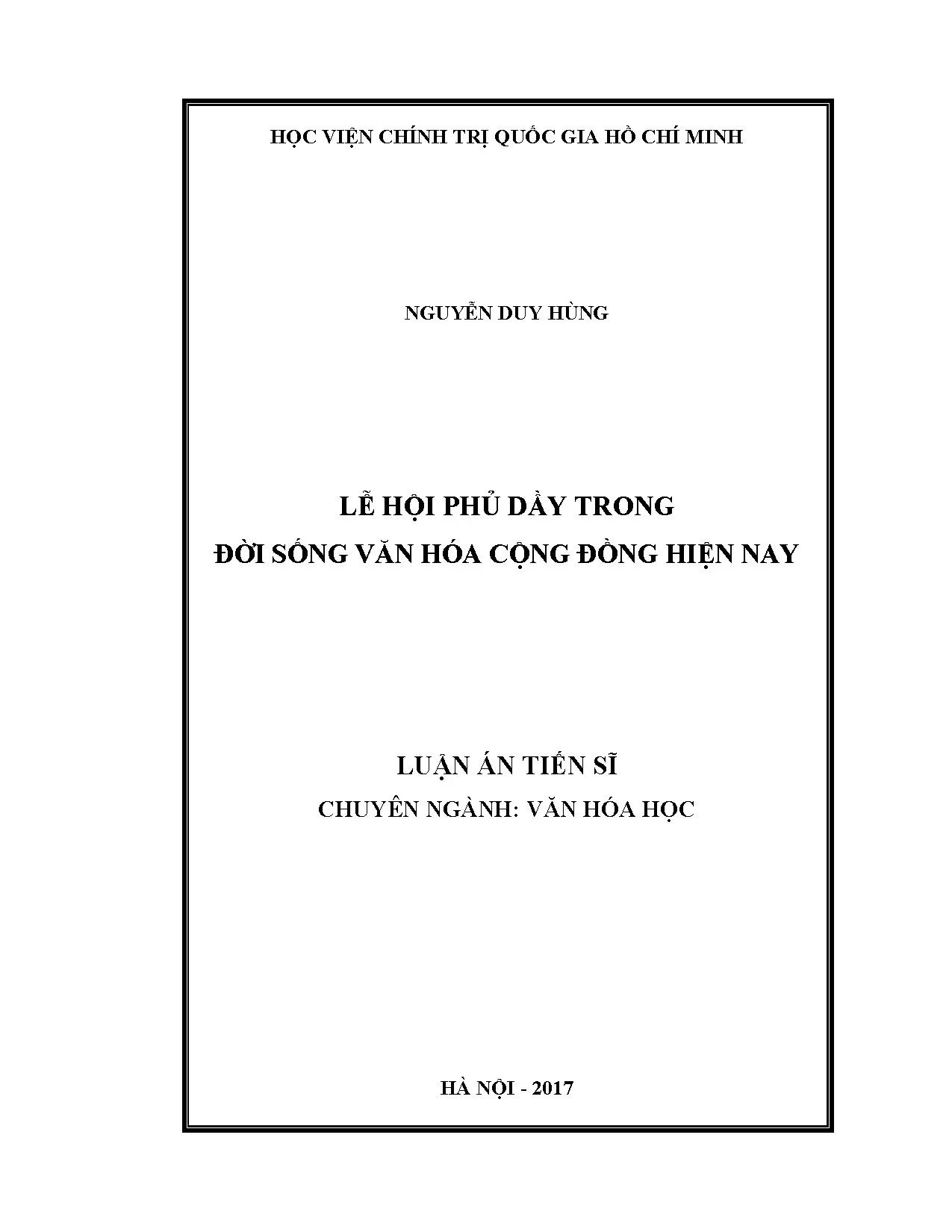 Nghiên cứu lễ hội Phủ Dầy trong đời sống văn hóa cộng đồng