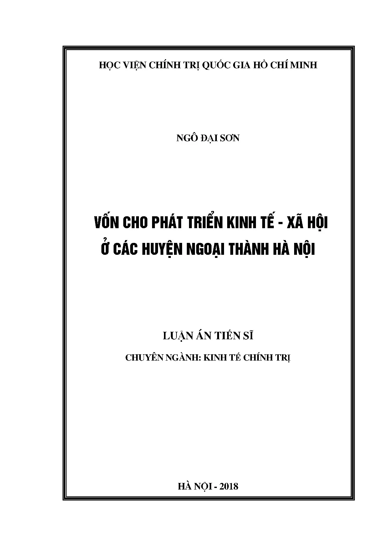 Vốn phát triển kinh tế xã hội huyện ngoại thành Hà Nội