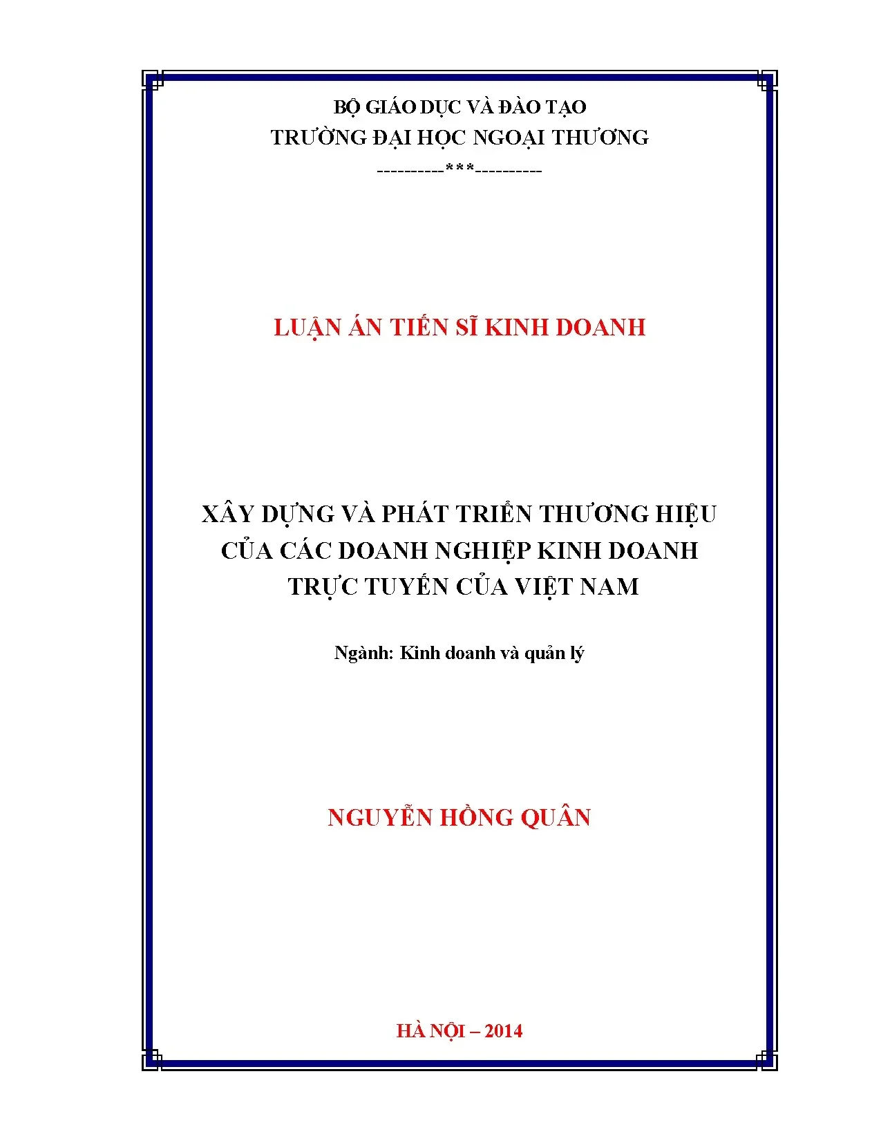 Thương hiệu doanh nghiệp kinh doanh trực tuyến Việt Nam
