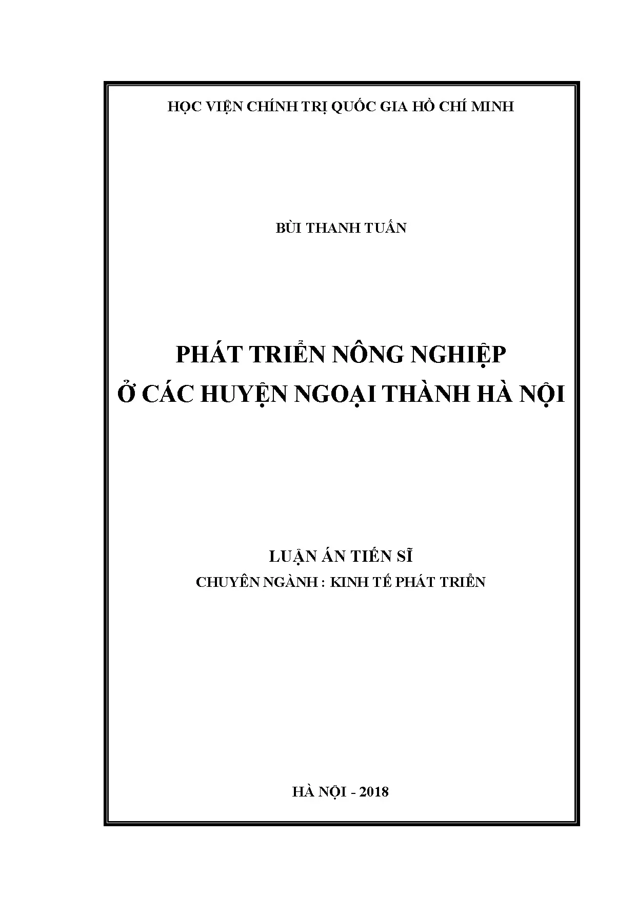 Phát triển nông nghiệp ở huyện ngoại thành Hà Nội