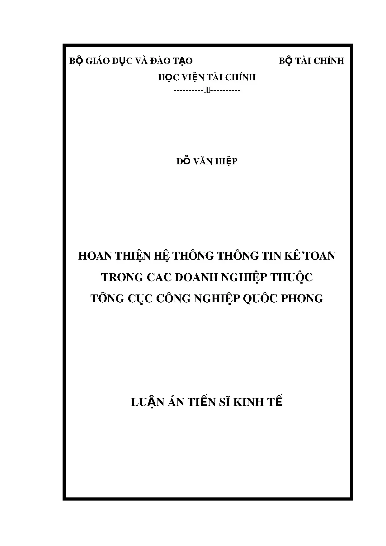 Hoàn thiện hệ thống thông tin kế toán doanh nghiệp CNQP