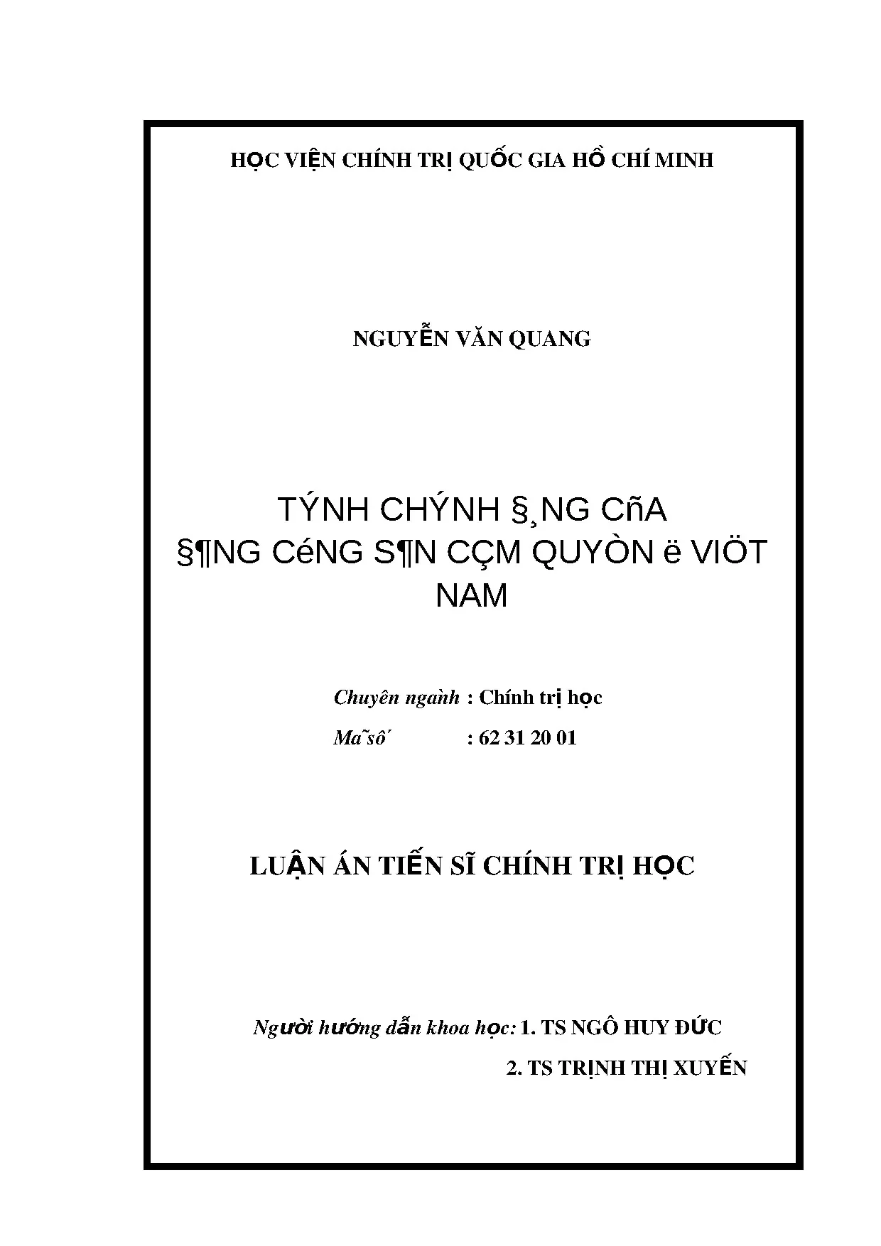 Tính chính đáng của Đảng Cộng sản cầm quyền ở Việt Nam