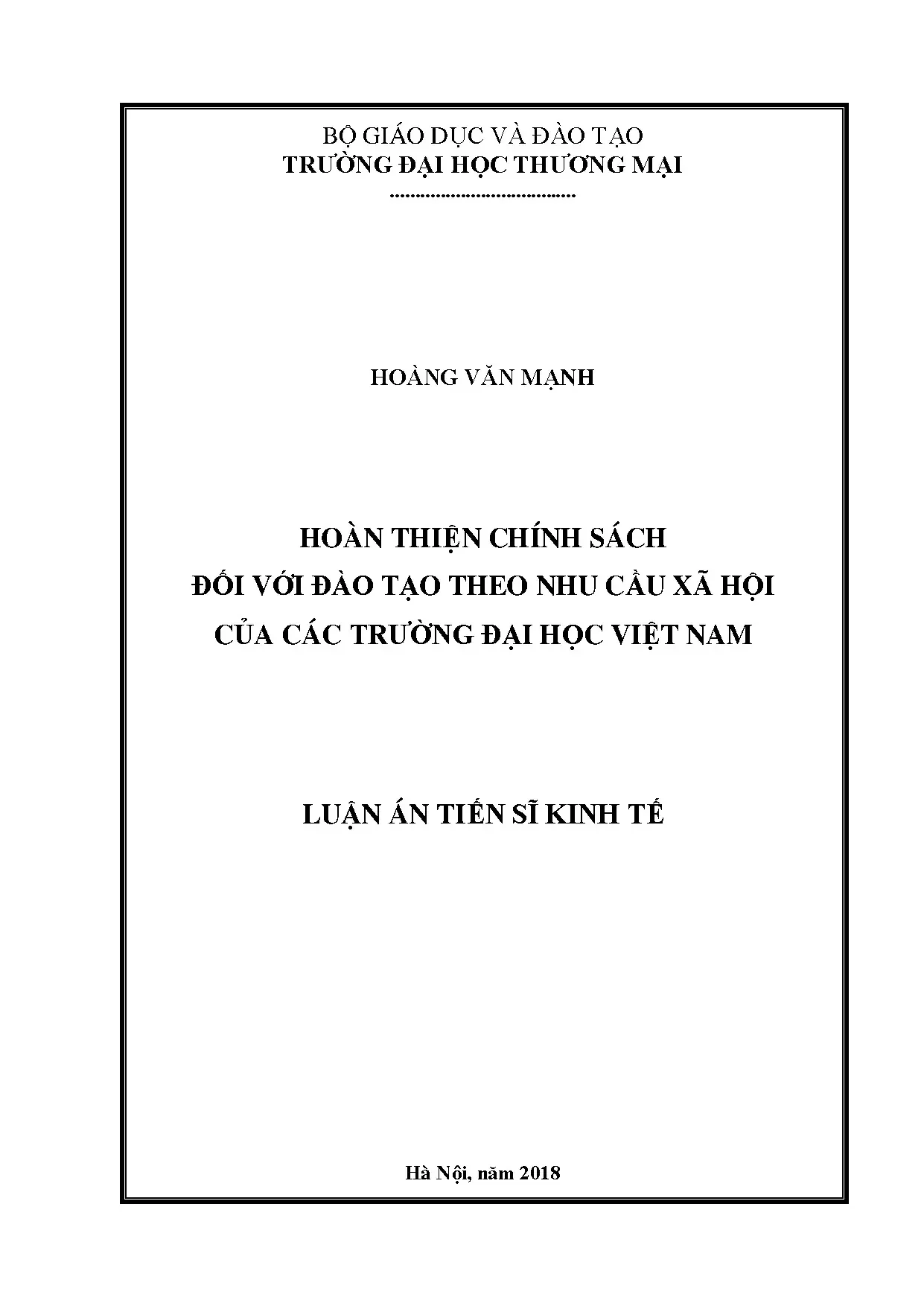 Chính sách đào tạo theo nhu cầu xã hội - Đại học Việt Nam