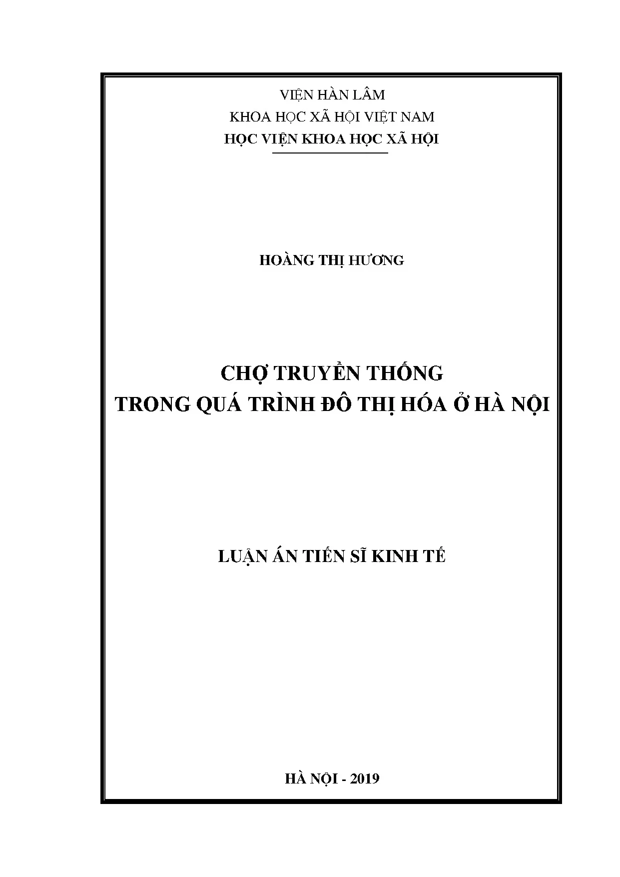 Phát triển chợ truyền thống trong quá trình đô thị hóa Hà Nội