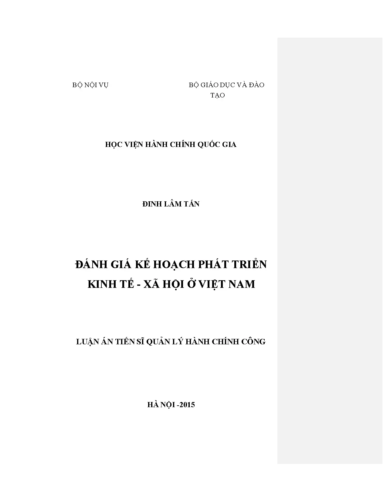 Đánh giá kế hoạch phát triển kinh tế xã hội Việt Nam