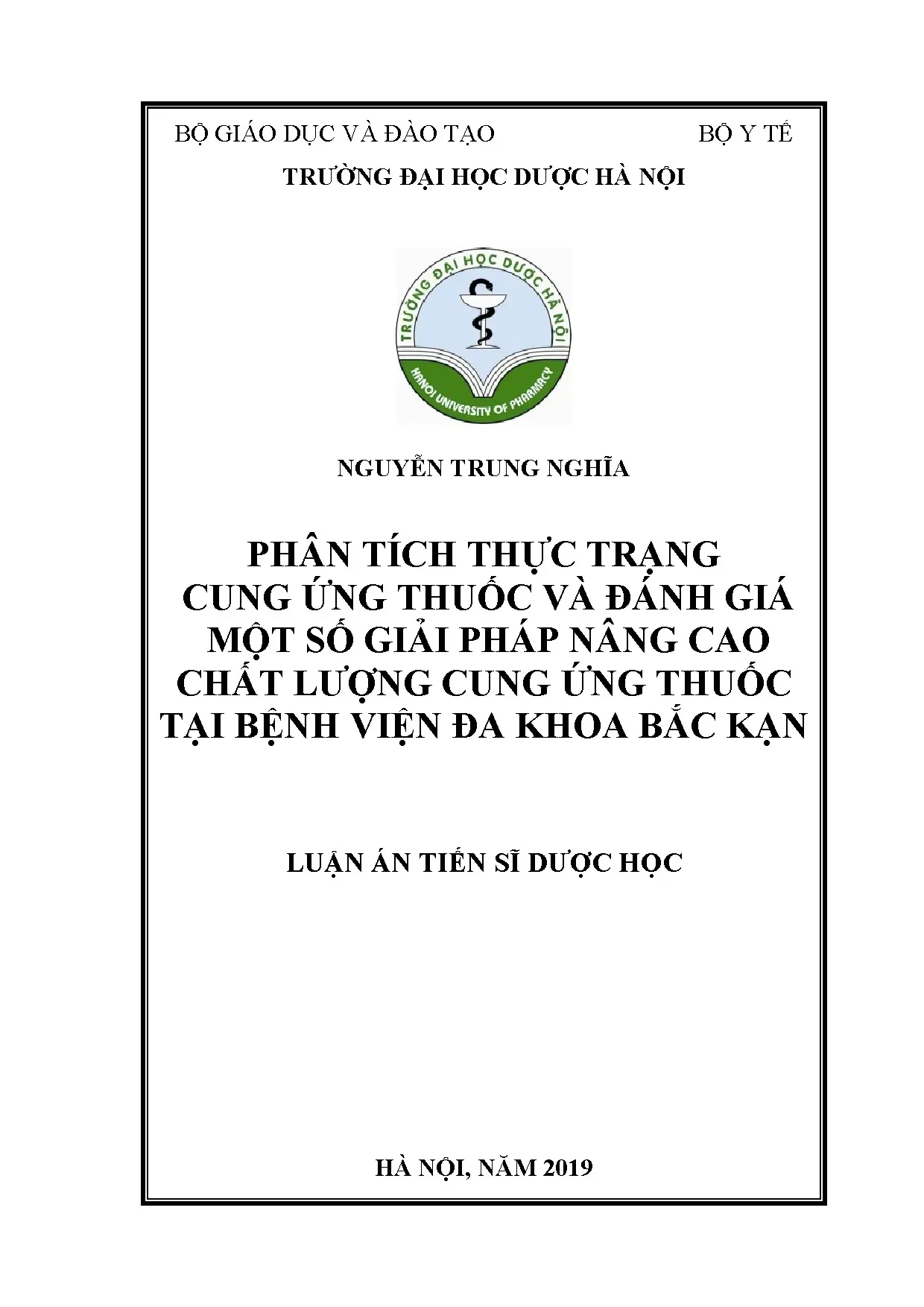 Thực trạng cung ứng thuốc và giải pháp tại Bệnh viện Bắc Kạn