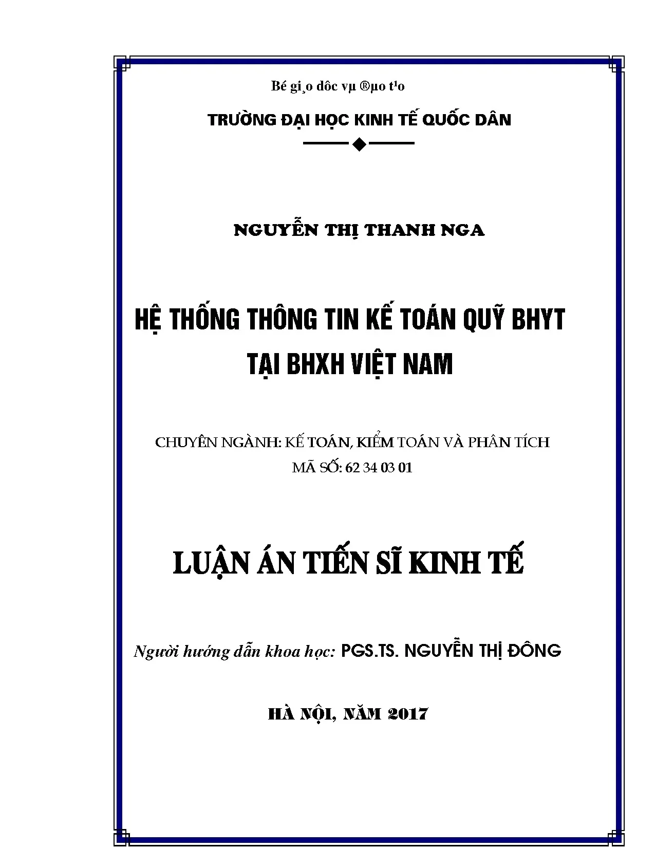 Hệ thống thông tin kế toán quỹ BHYT tại BHXH Việt Nam