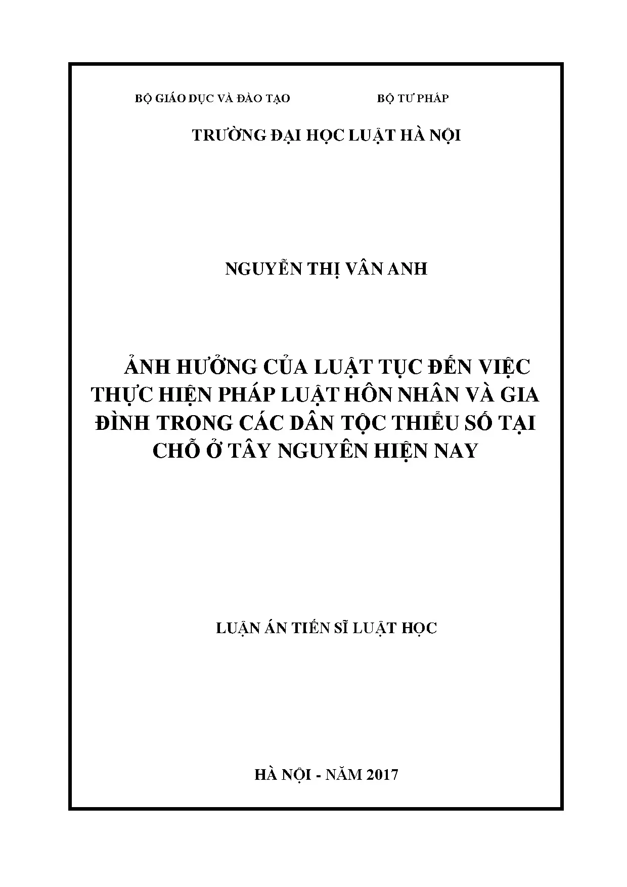 Ảnh hưởng luật tục đến pháp luật hôn nhân gia đình ở Tây Nguyên