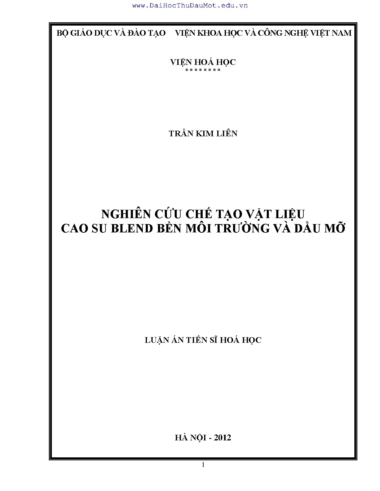 Nghiên cứu chế tạo cao su blend bền môi trường và dầu mỡ