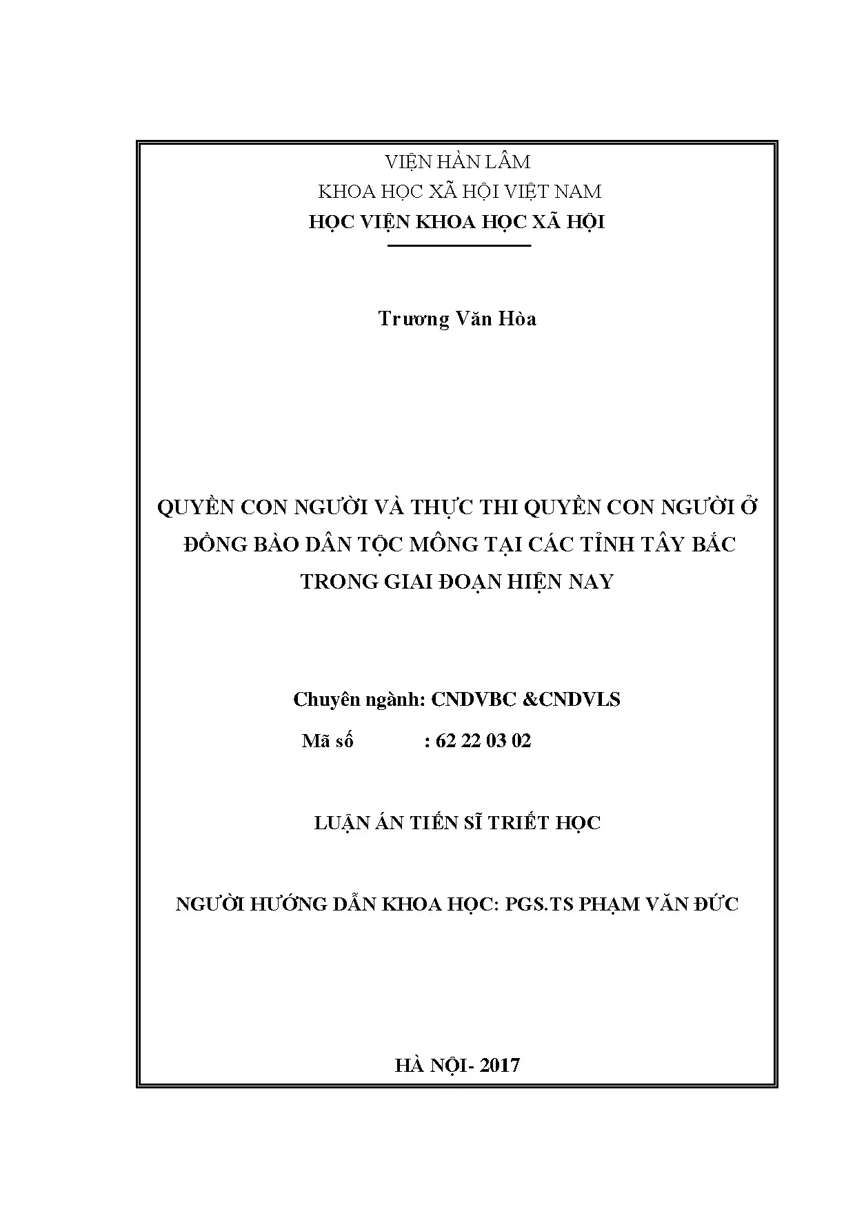 Quyền con người và thực thi quyền đồng bào Mông Tây Bắc