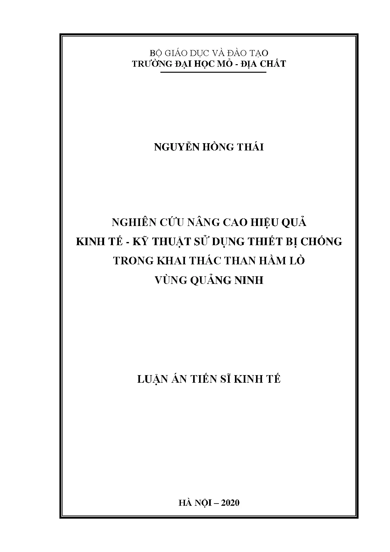 Hiệu quả kinh tế sử dụng thiết bị chống khai thác than hầm lò Quảng Ninh