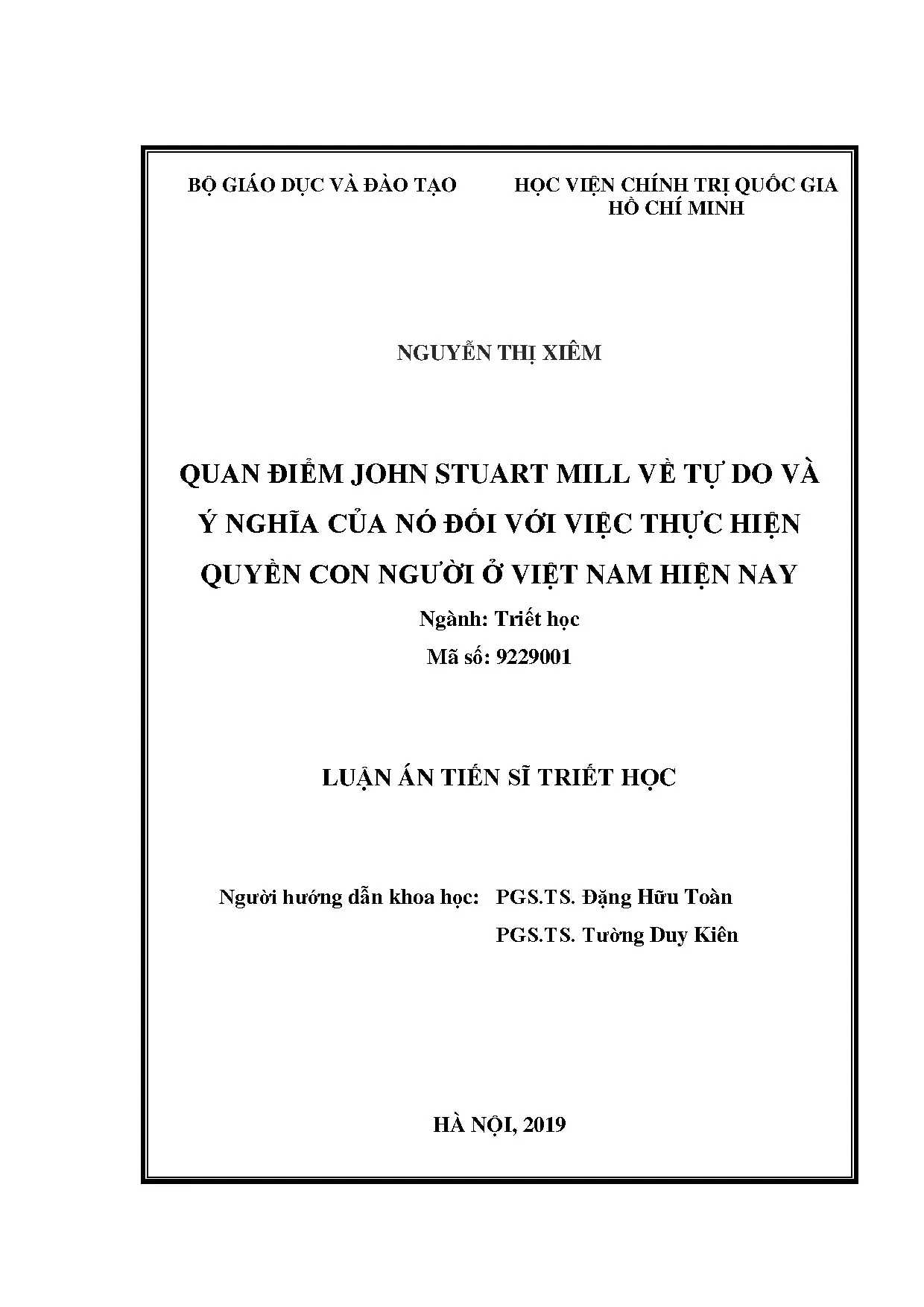 Quan điểm J.S. Mill về tự do và ý nghĩa đối với quyền con người ở Việt Nam