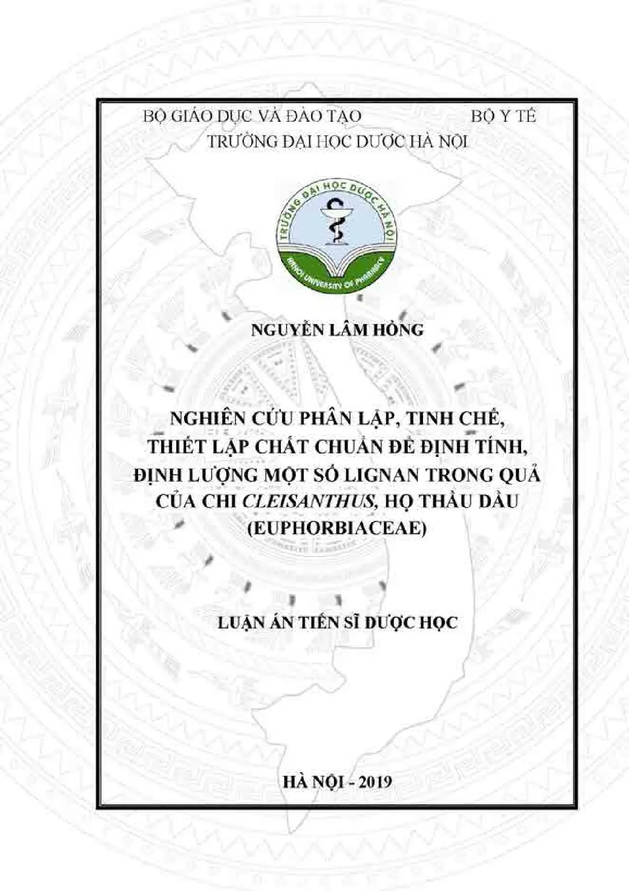 Luận án tiến sĩ dược học nghiên cứu phân lập tinh chế thiết