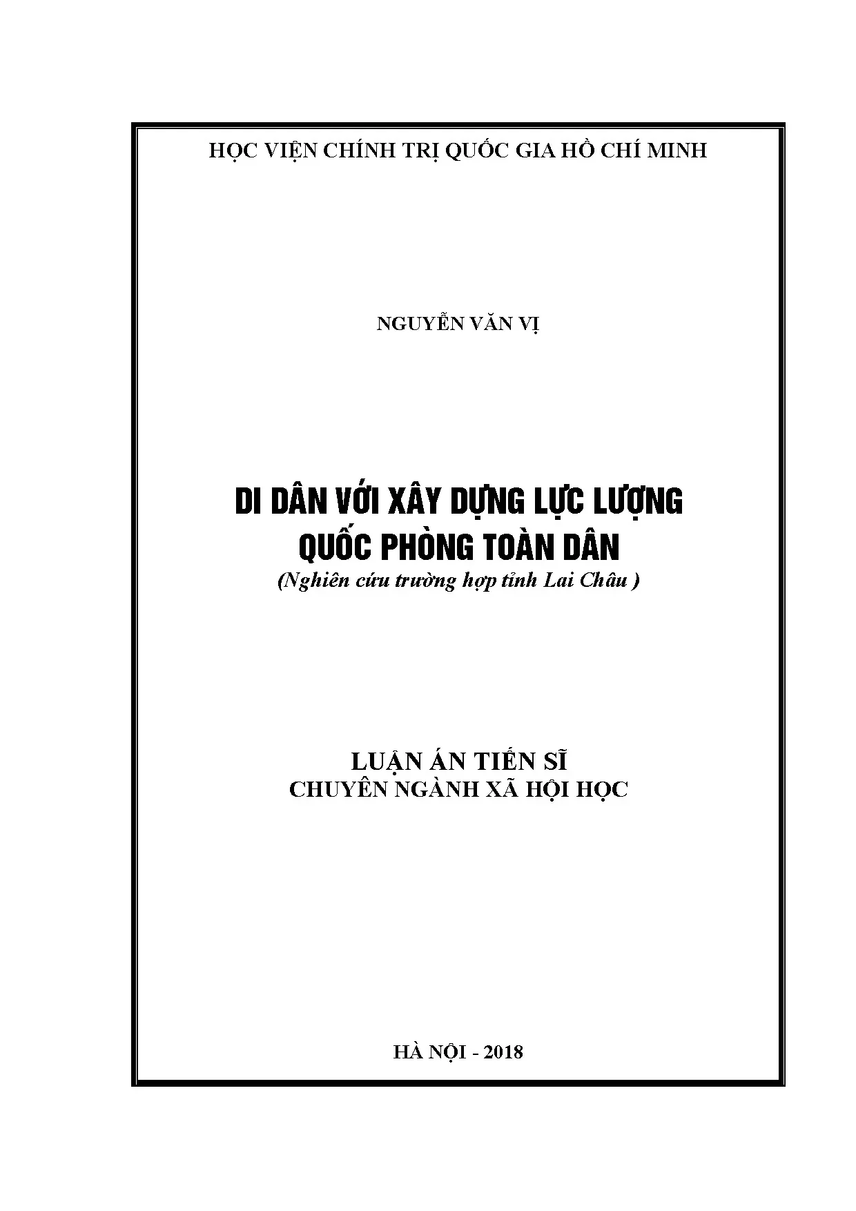 Di dân và xây dựng lực lượng quốc phòng toàn dân tại Lai Châu