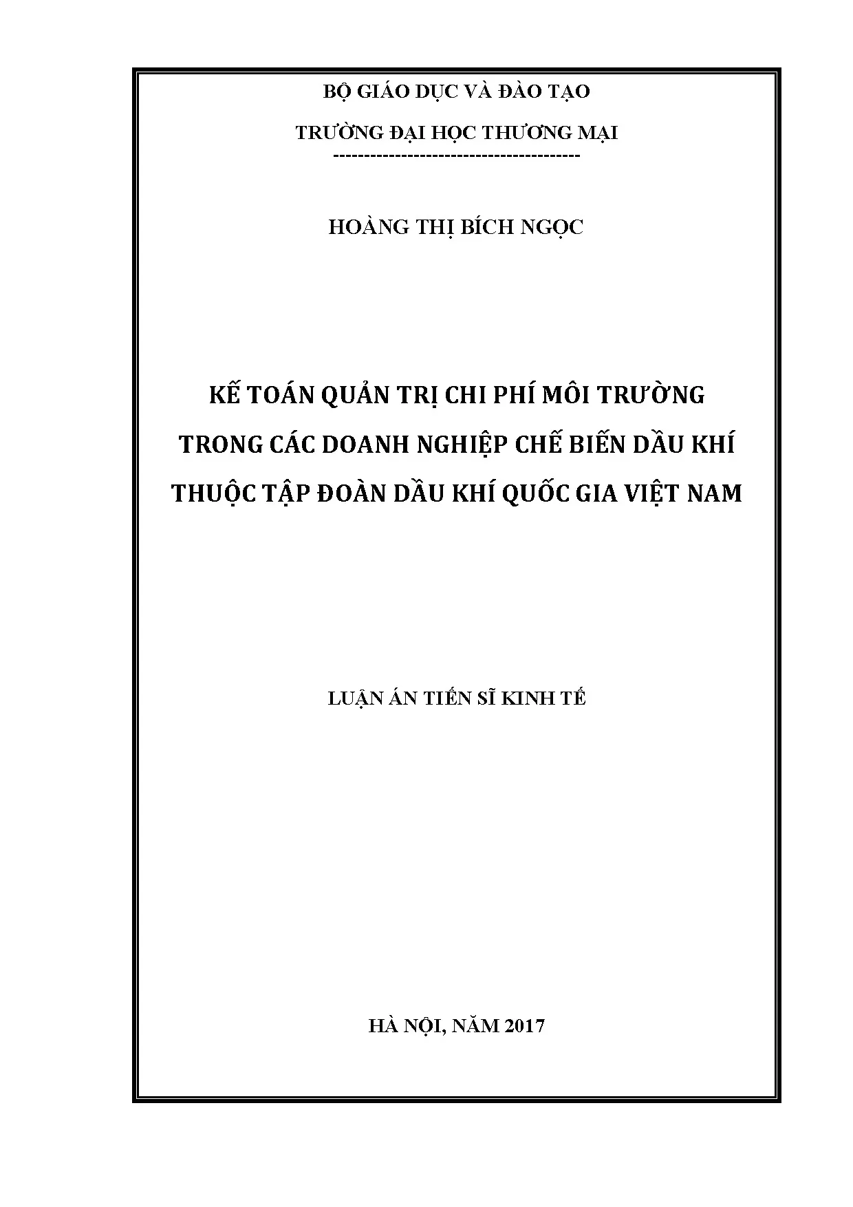 Kế toán quản trị chi phí môi trường trong doanh nghiệp dầu khí