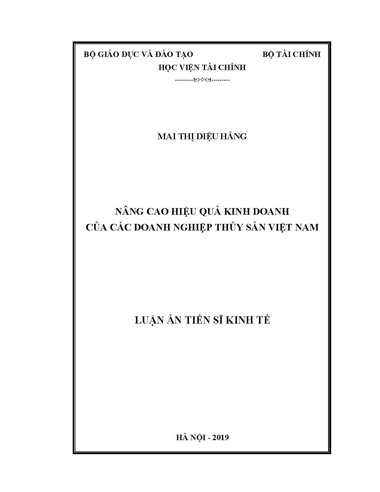 Nâng cao hiệu quả kinh doanh doanh nghiệp thủy sản Việt Nam