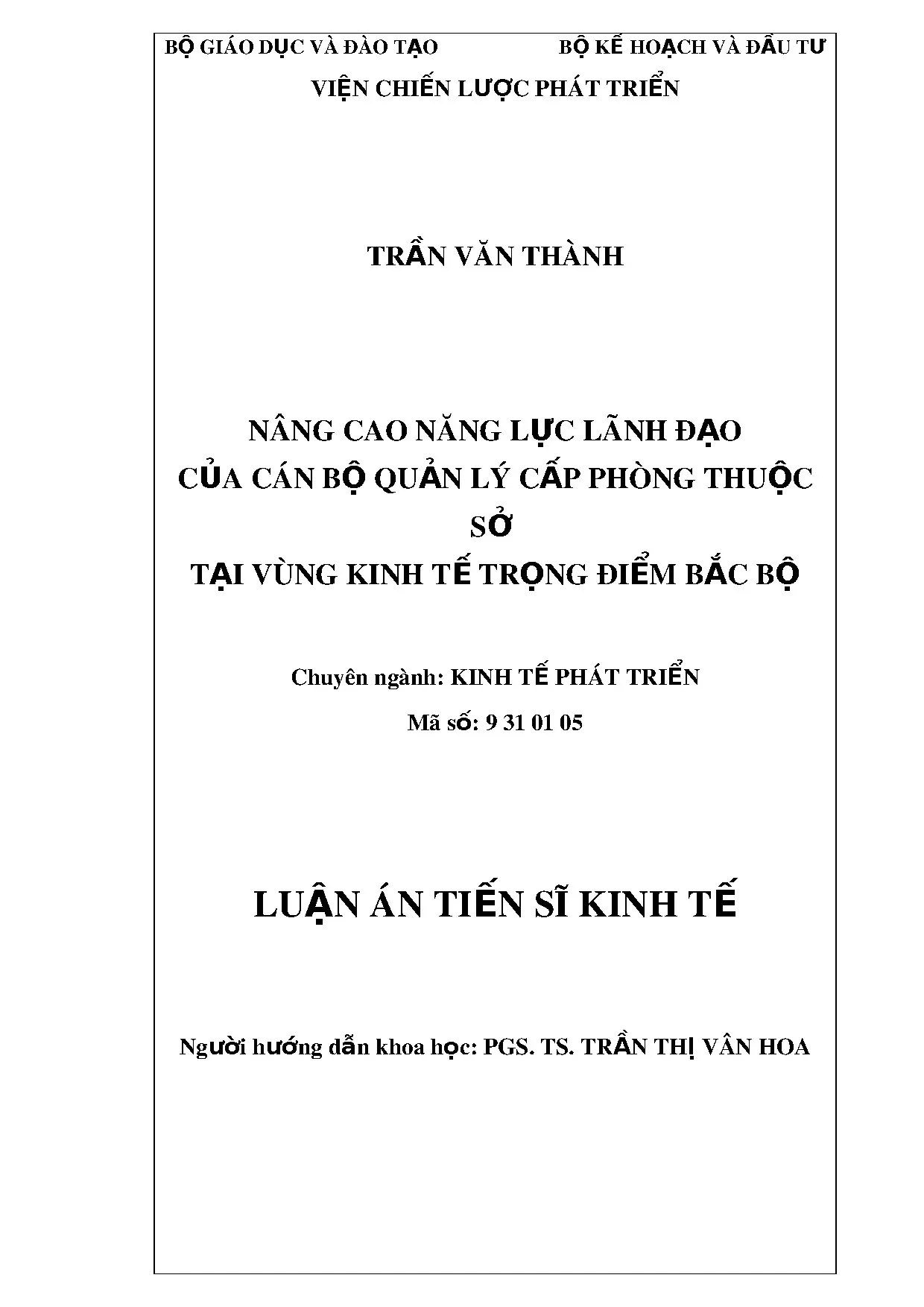 Nâng cao năng lực lãnh đạo cấp phòng vùng kinh tế trọng điểm Bắc Bộ