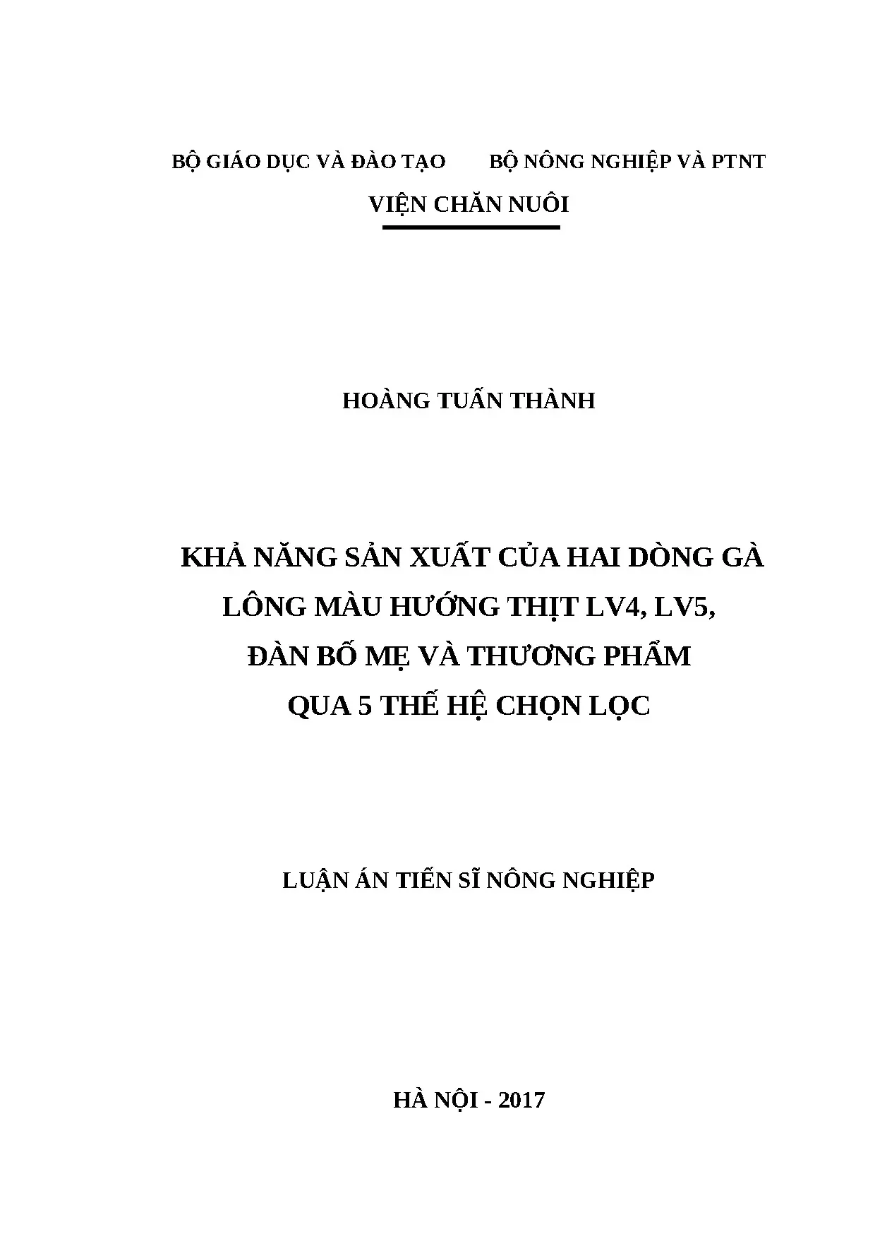 Năng suất gà lông màu hướng thịt LV4 LV5 qua 5 thế hệ