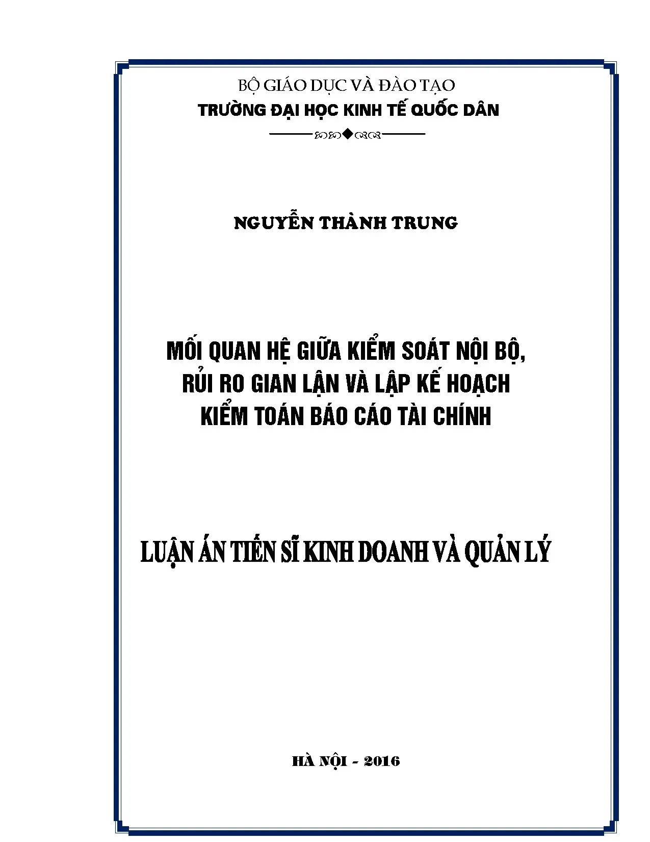 Kiểm soát nội bộ, rủi ro gian lận và lập kế hoạch kiểm toán