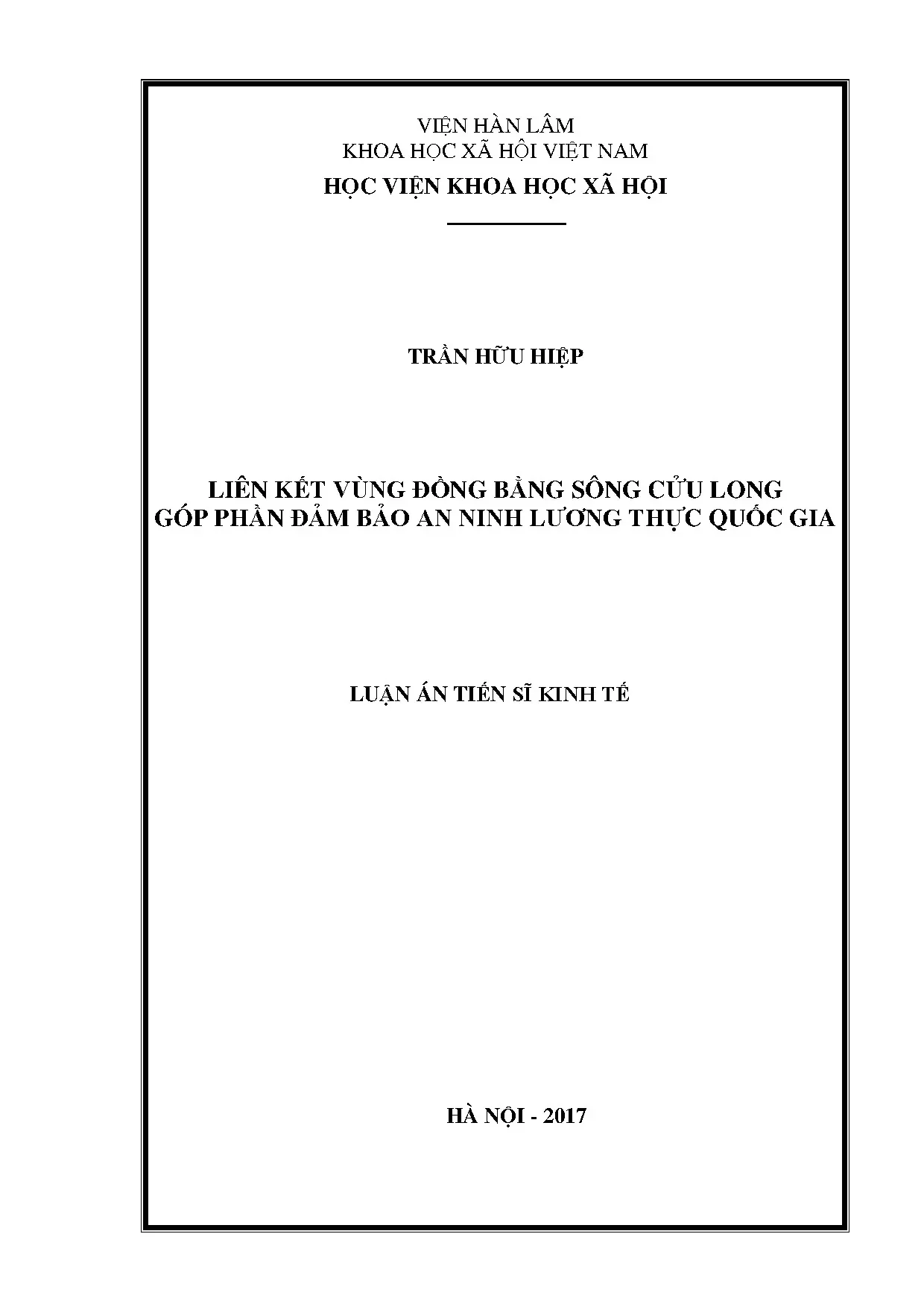Liên kết vùng ĐBSCL và đảm bảo an ninh lương thực quốc gia