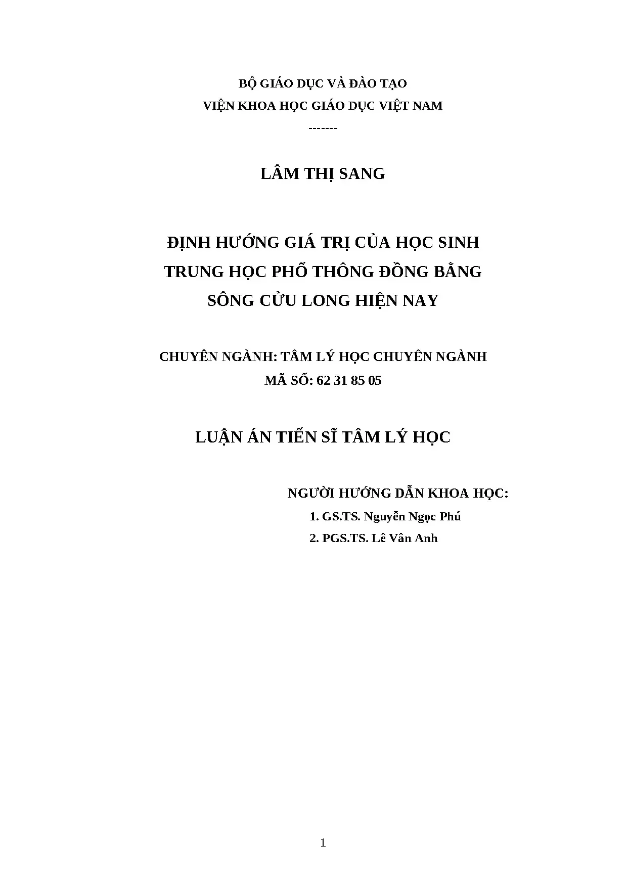 Định hướng giá trị học sinh THPT Đồng bằng sông Cửu Long