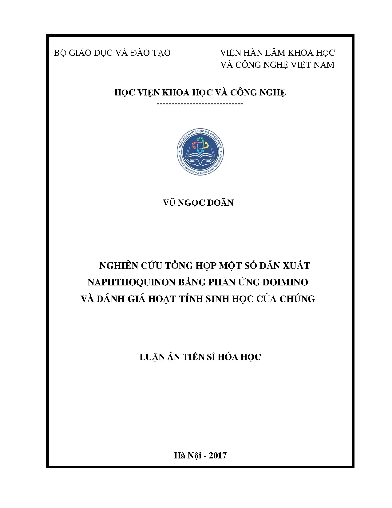 Tổng hợp dẫn xuất naphthoquinon bằng phản ứng domino và đánh giá sinh học
