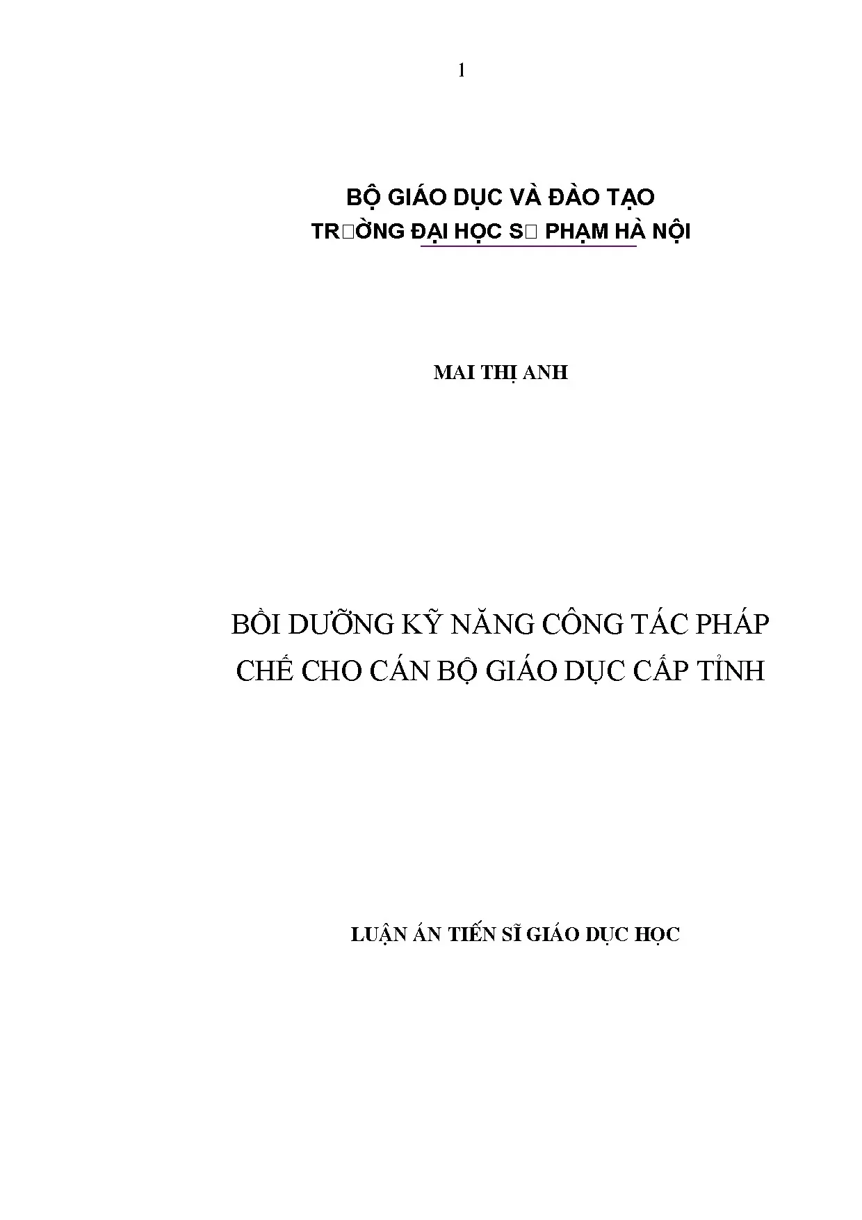 Bồi dưỡng kỹ năng công tác pháp chế cho cán bộ giáo dục cấp tỉnh