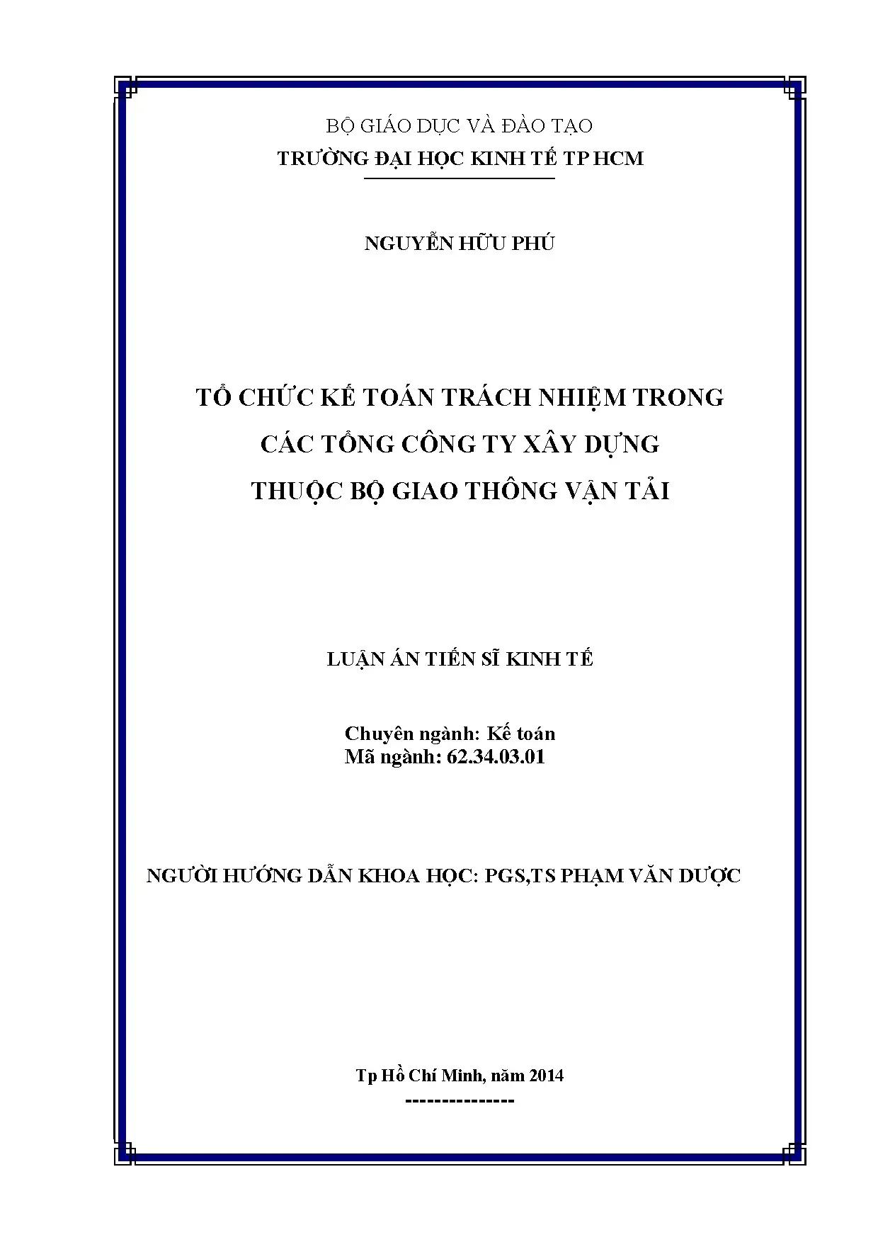 Tổ chức kế toán trách nhiệm trong tổng công ty xây dựng