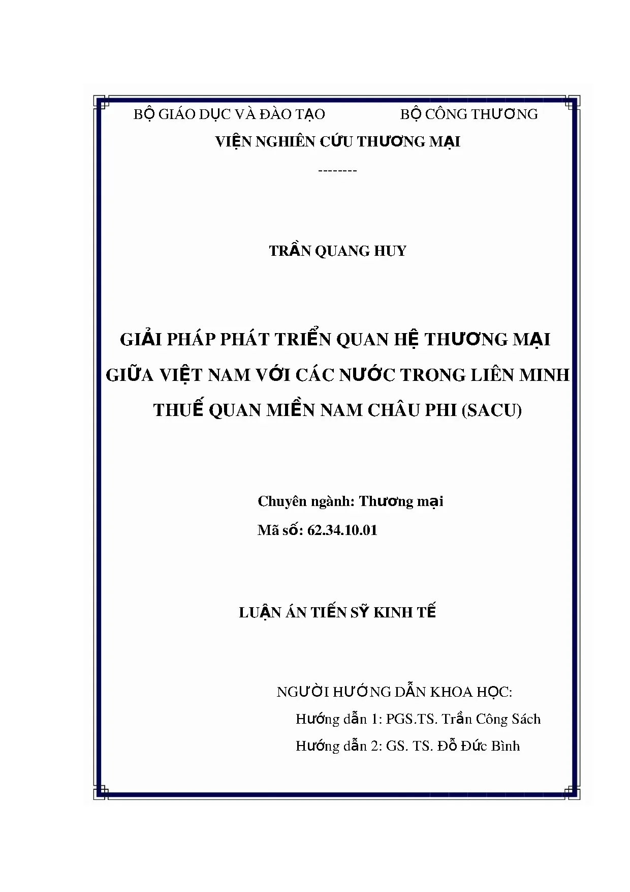 Phát triển quan hệ thương mại Việt Nam - SACU