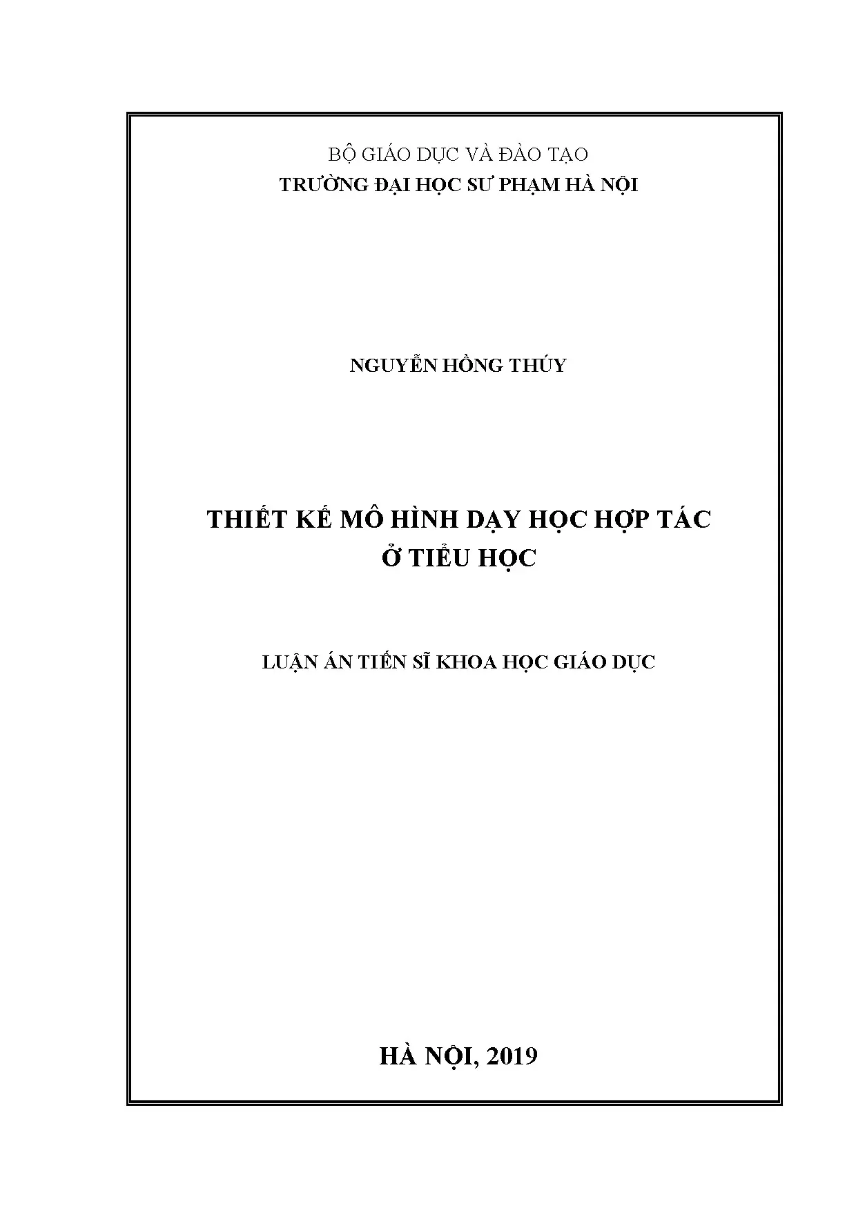 Thiết kế mô hình dạy học hợp tác tiểu học trong luận án tiến sĩ