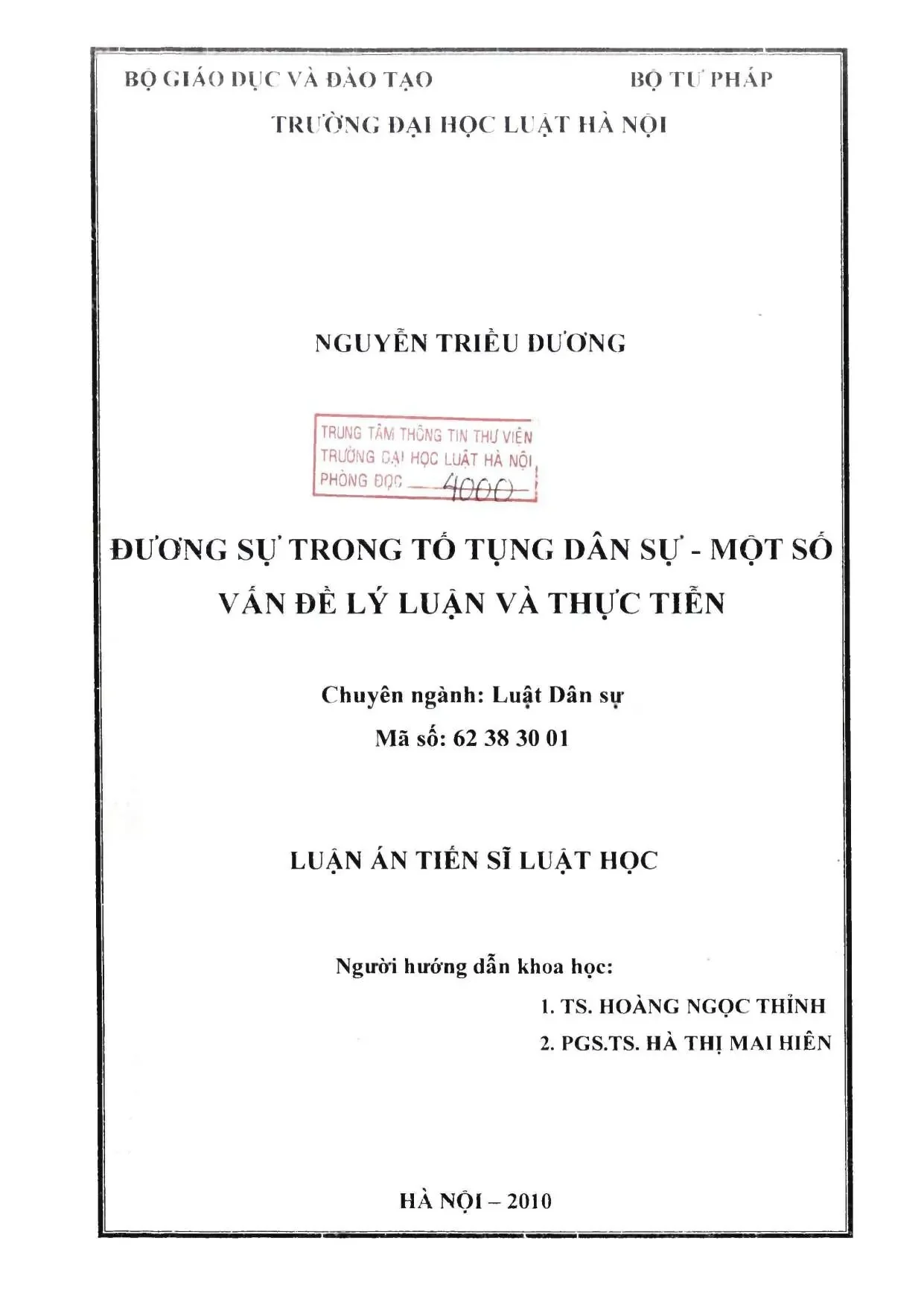 Đương sự trong tố tụng dân sự: Lý luận và thực tiễn
