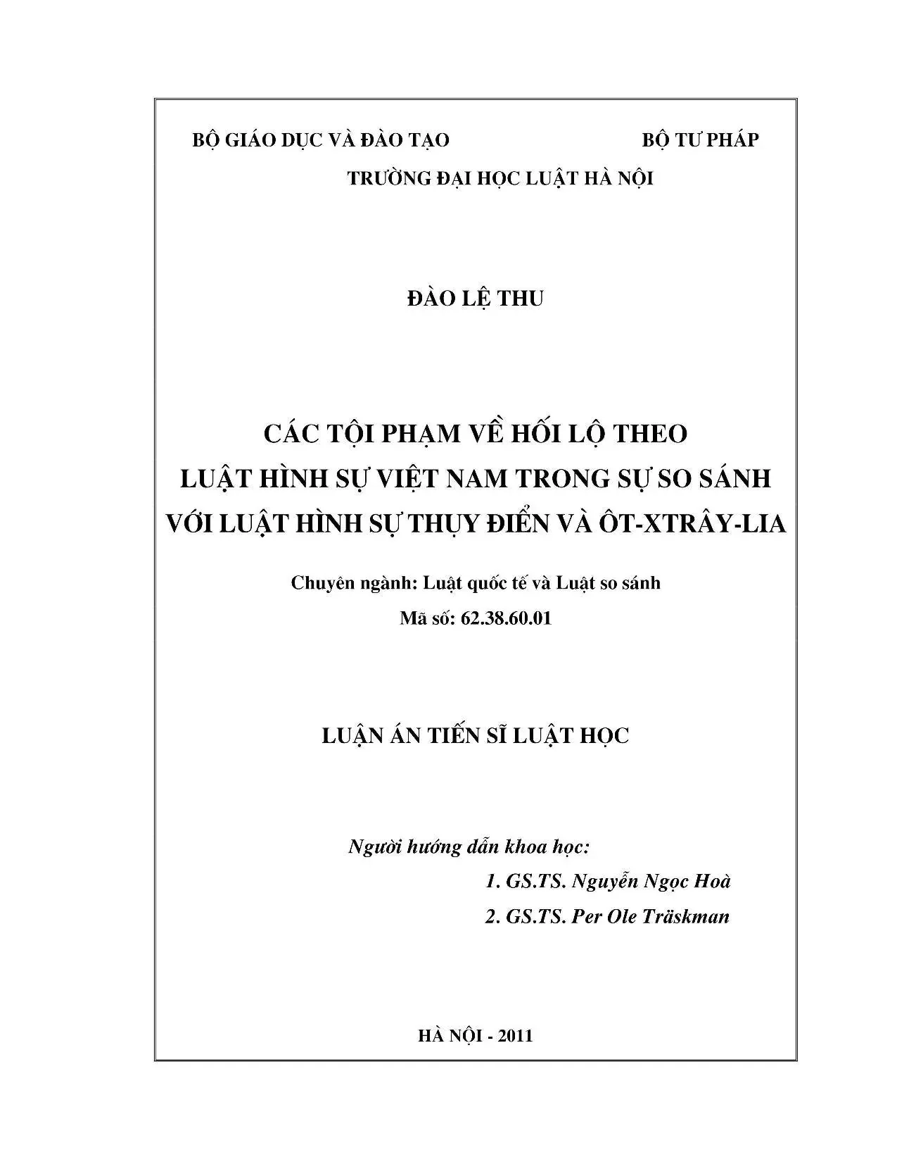 Tội phạm hối lộ: Luật Việt Nam so với Thụy Điển & Úc