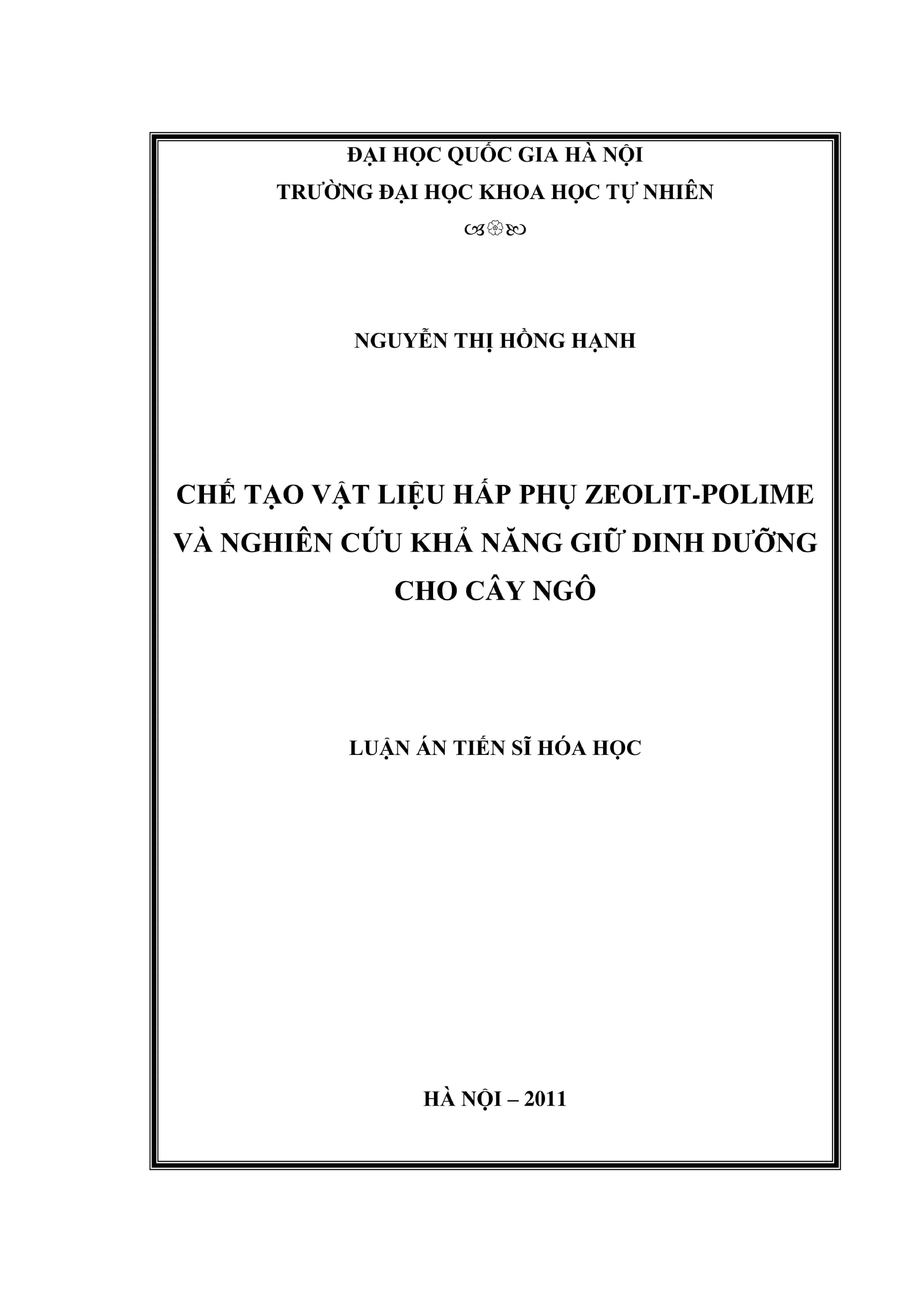 Vật liệu Zeolit Polime giữ dinh dưỡng cho cây ngô