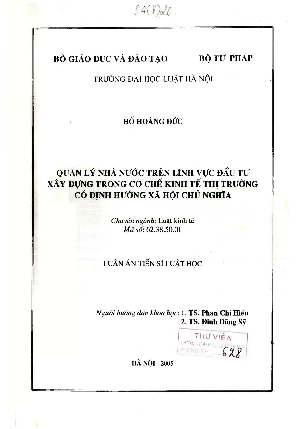 Quản lý nhà nước về đầu tư xây dựng trong kinh tế thị trường