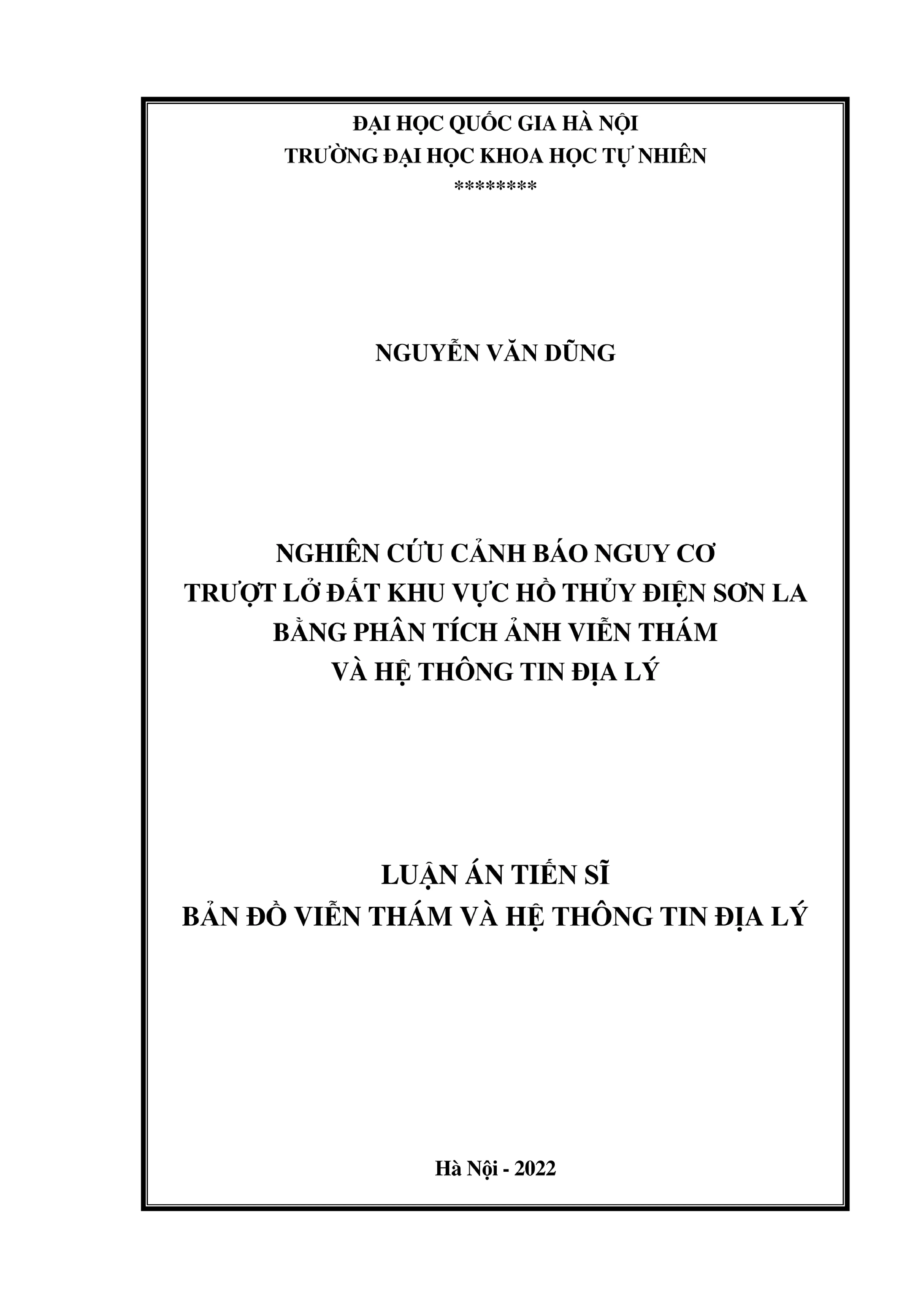 Cảnh báo nguy cơ trượt lở đất bằng viễn thám và GIS tại Sơn La