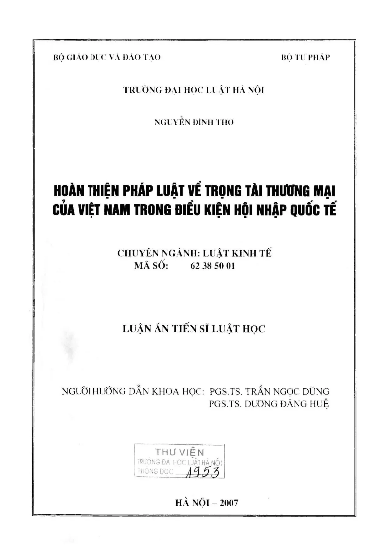 Hoàn thiện pháp luật trọng tài thương mại Việt Nam hội nhập