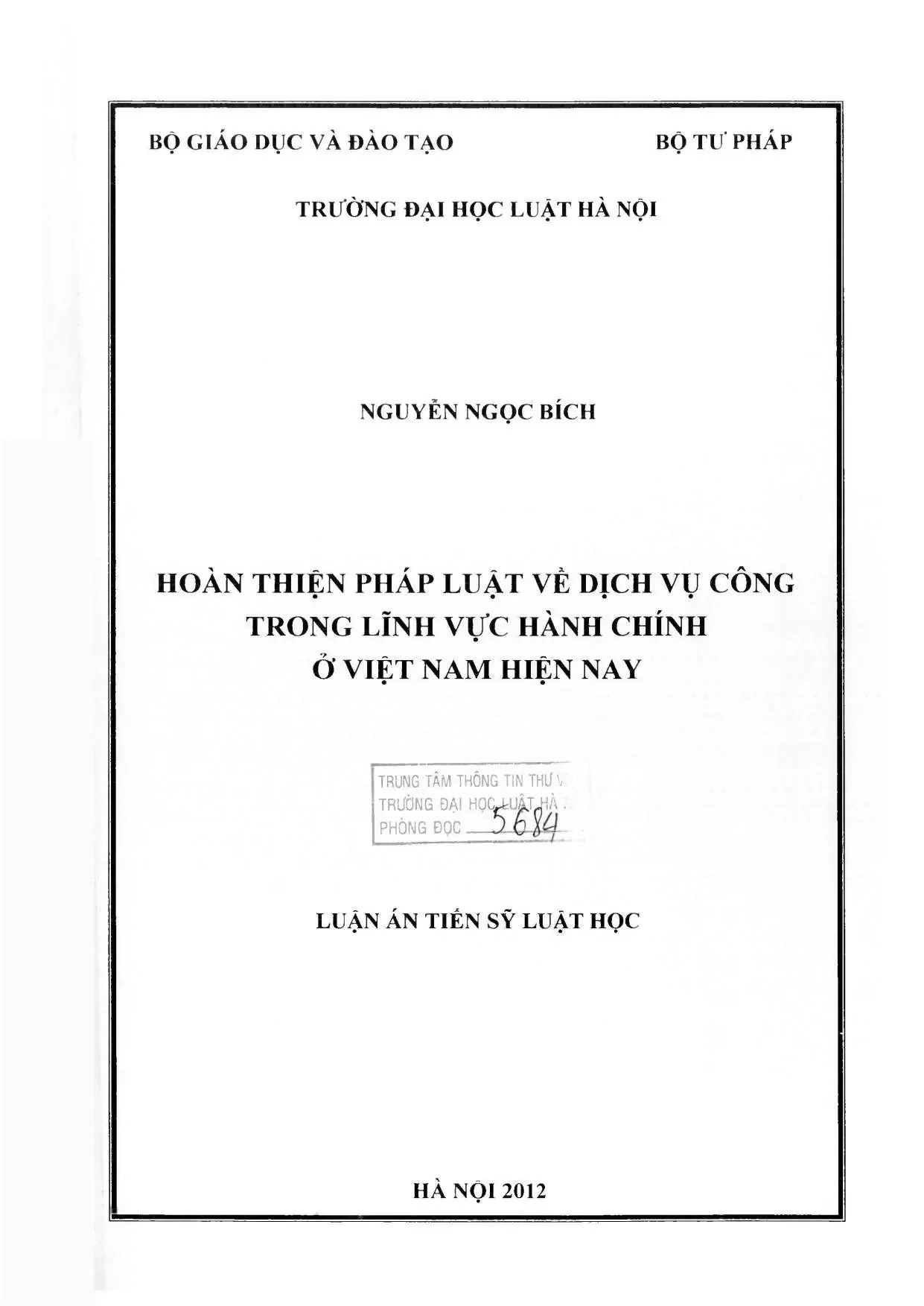 Hoàn thiện pháp luật dịch vụ công hành chính Việt Nam