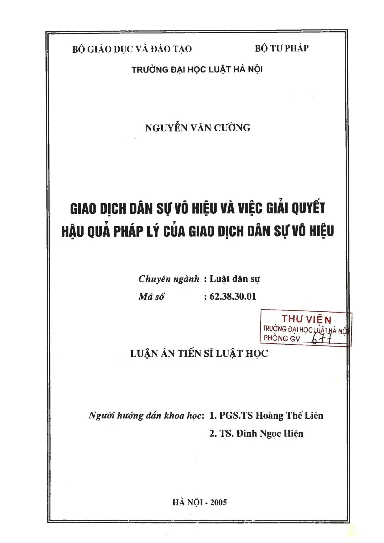 Giao dịch dân sự vô hiệu và giải quyết hậu quả pháp lý