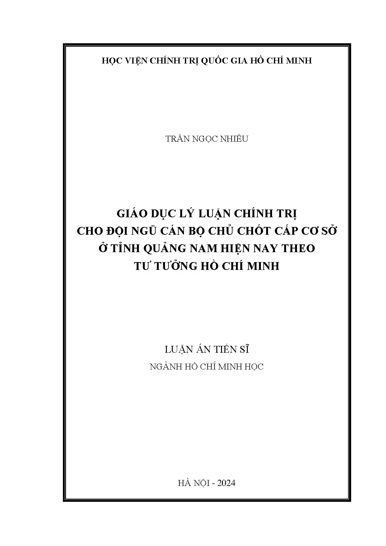 Giáo dục lý luận chính trị cho cán bộ cơ sở theo tư tưởng HCM