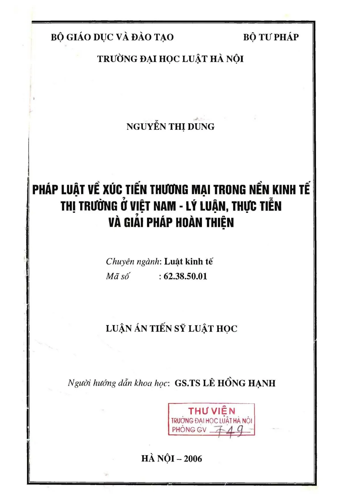 Pháp luật xúc tiến thương mại trong kinh tế thị trường VN