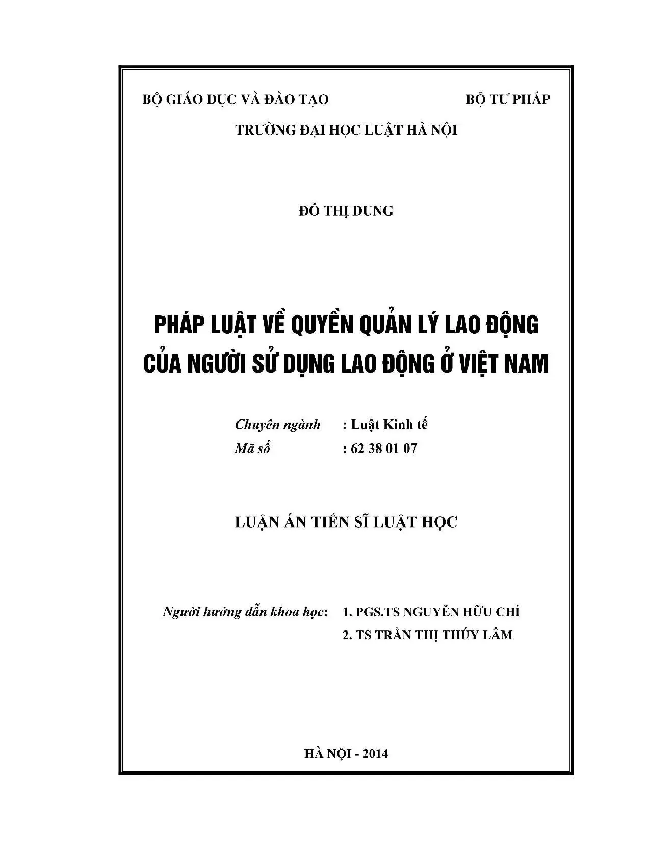 Quyền quản lý lao động của người sử dụng lao động ở Việt Nam