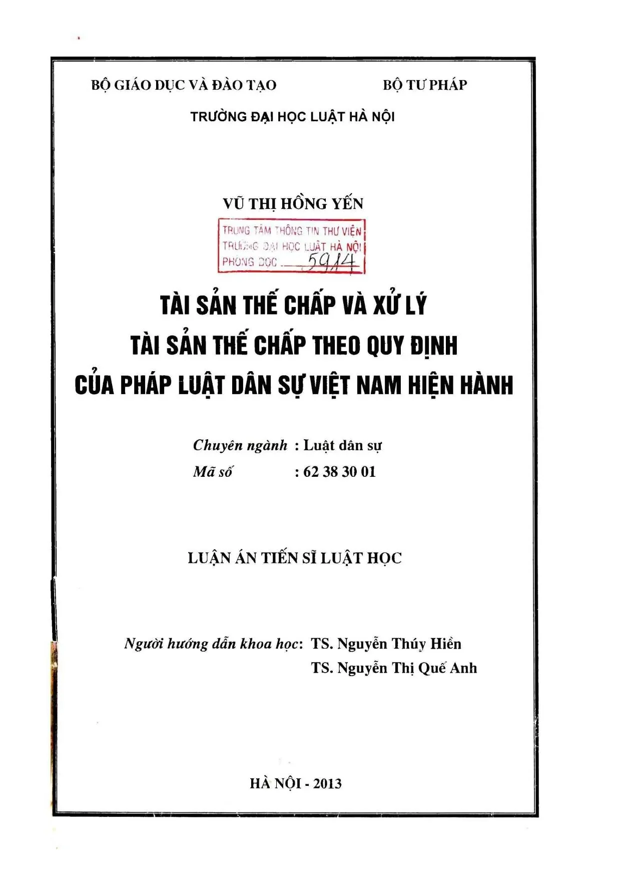 Tài sản thế chấp và xử lý theo pháp luật dân sự Việt Nam